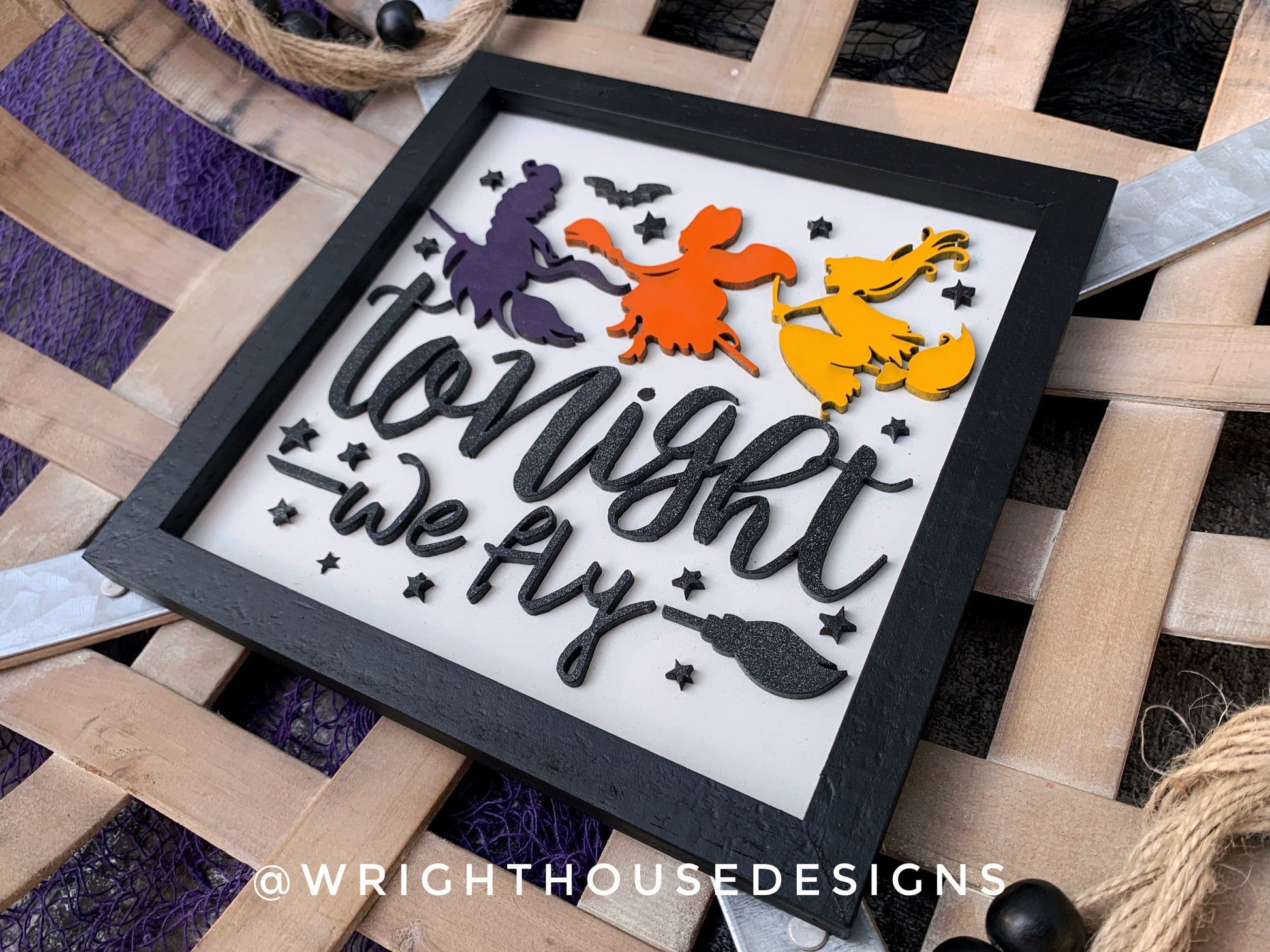 Tonight We Fly! - Halloween Coffee Bar Sign - Hocus Pocus Wall Art - Witchy Room Decor - Seasonal Dark Cottagecore Home and Kitchen Decor