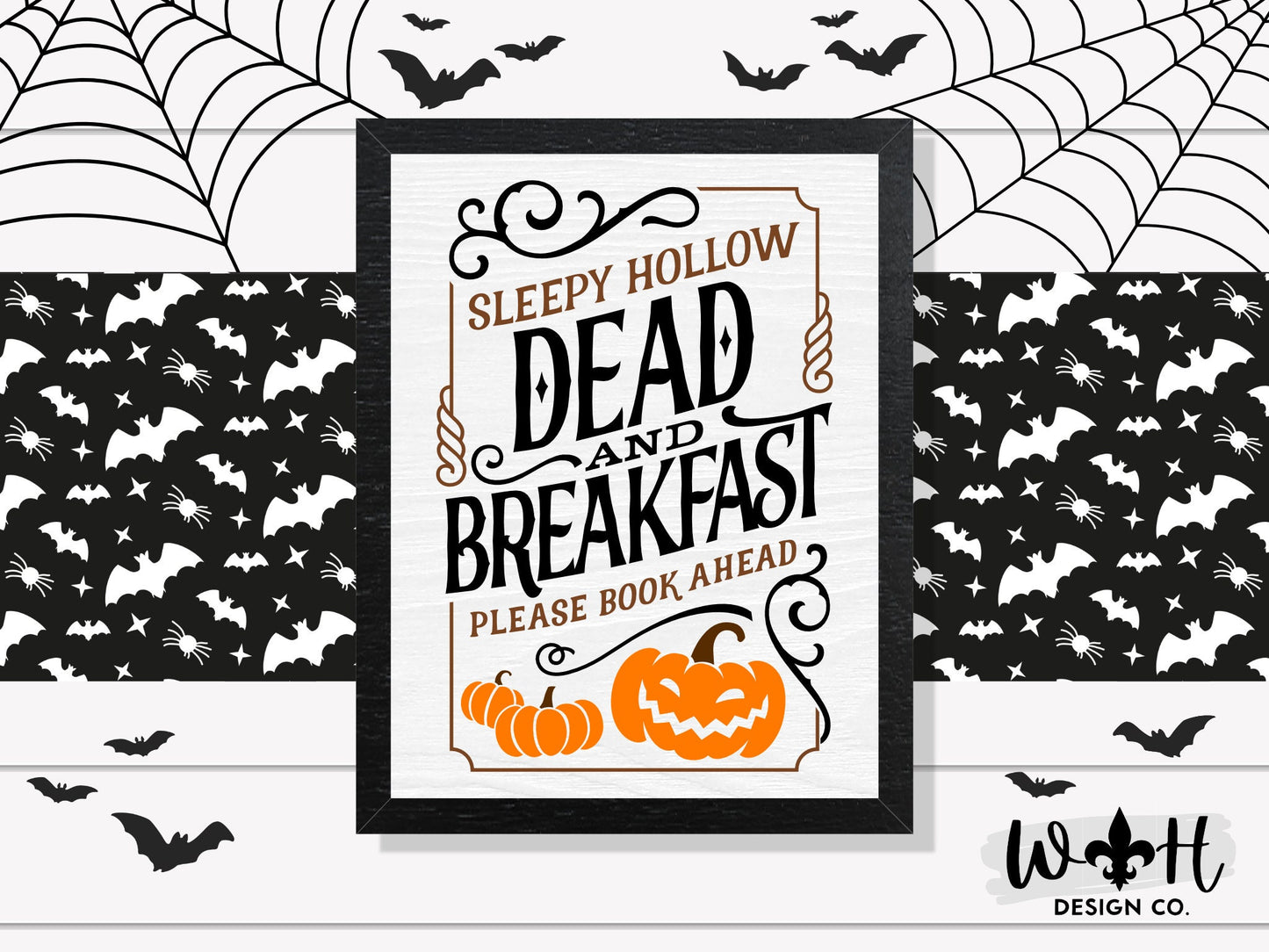 Sleepy Hollow Dead and Breakfast - Witchy Wall Sign - Halloween Pumpkin Coffee Bar Sign - Dark Academia Home Decor - Seasonal Goth Wall Art