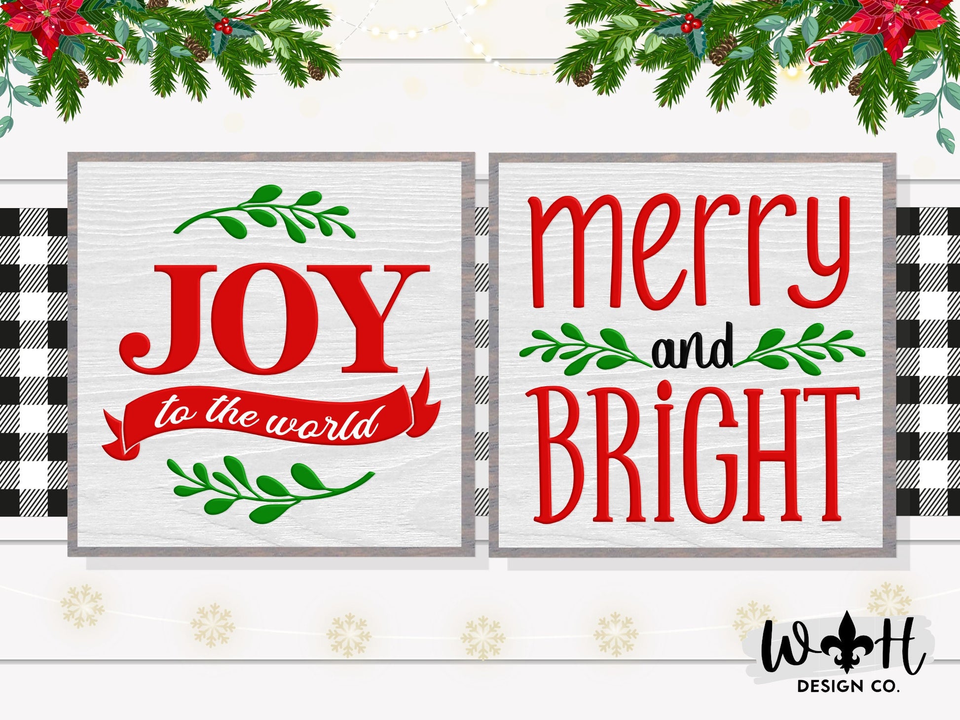 Joy To The World - Merry and Bright - Christmas Coffee Bar Sign - Seasonal Home and Kitchen Decor - Handcrafted Wooden Framedd Wall Art