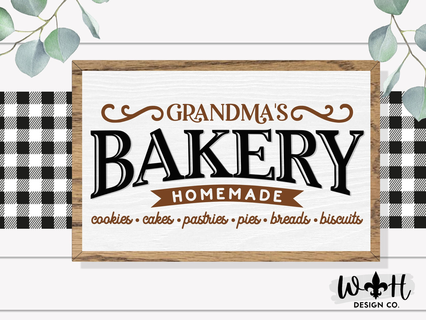 Momma’s Bakery - Homemade Cookies Cakes - Coffee Bar Sign - Seasonal Farmhouse Home and Kitchen Decor - Handcrafted Wooden Framed Wall Art