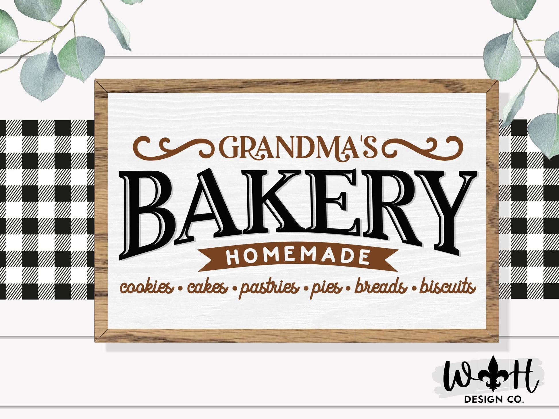 Momma’s Bakery - Homemade Cookies Cakes - Coffee Bar Sign - Seasonal Farmhouse Home and Kitchen Decor - Handcrafted Wooden Framed Wall Art