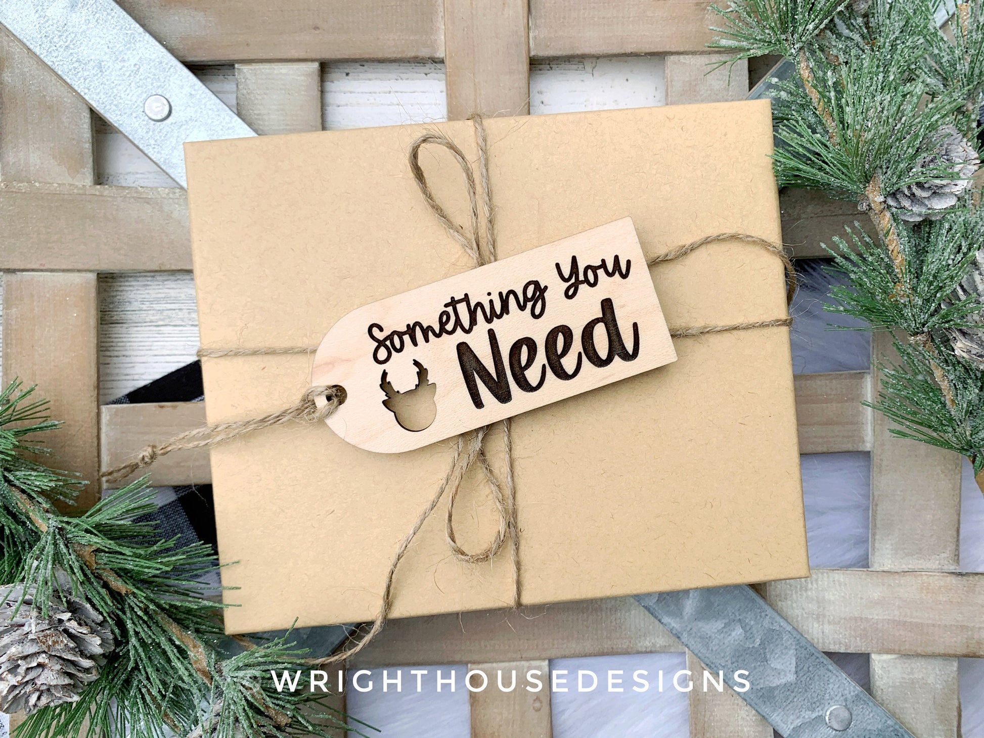 Something You Want, Need, Wear, Read, Share, Do Christmas Gift Tag Set - Wooden Engraved Present Tags For Kids - Reusable Gift Wrapping Tags - Generic or Personalized Set of 6