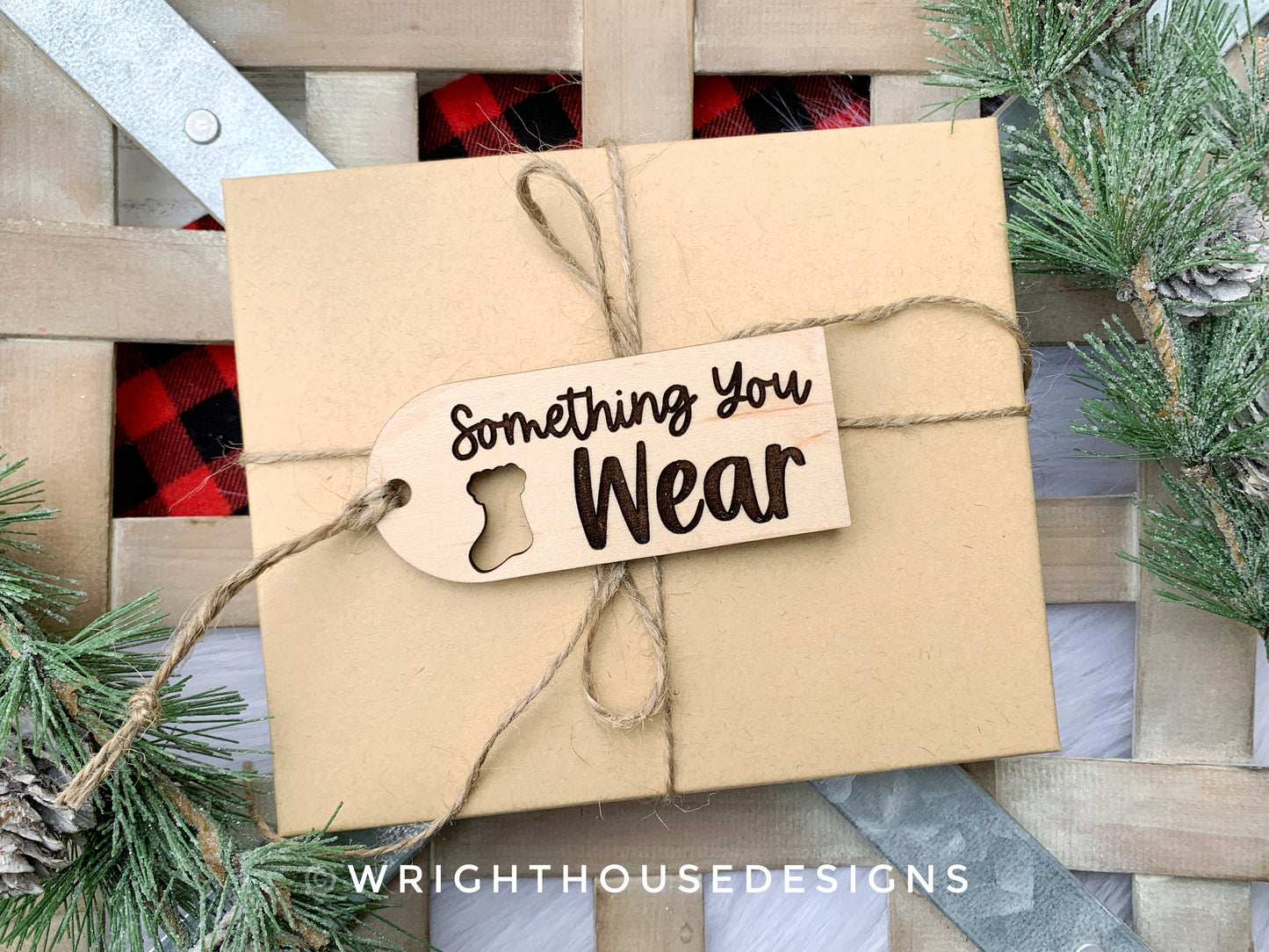 Something You Want, Need, Wear, Read, Share, Do Christmas Gift Tag Set - Wooden Engraved Present Tags For Kids - Reusable Gift Wrapping Tags - Generic or Personalized Set of 6