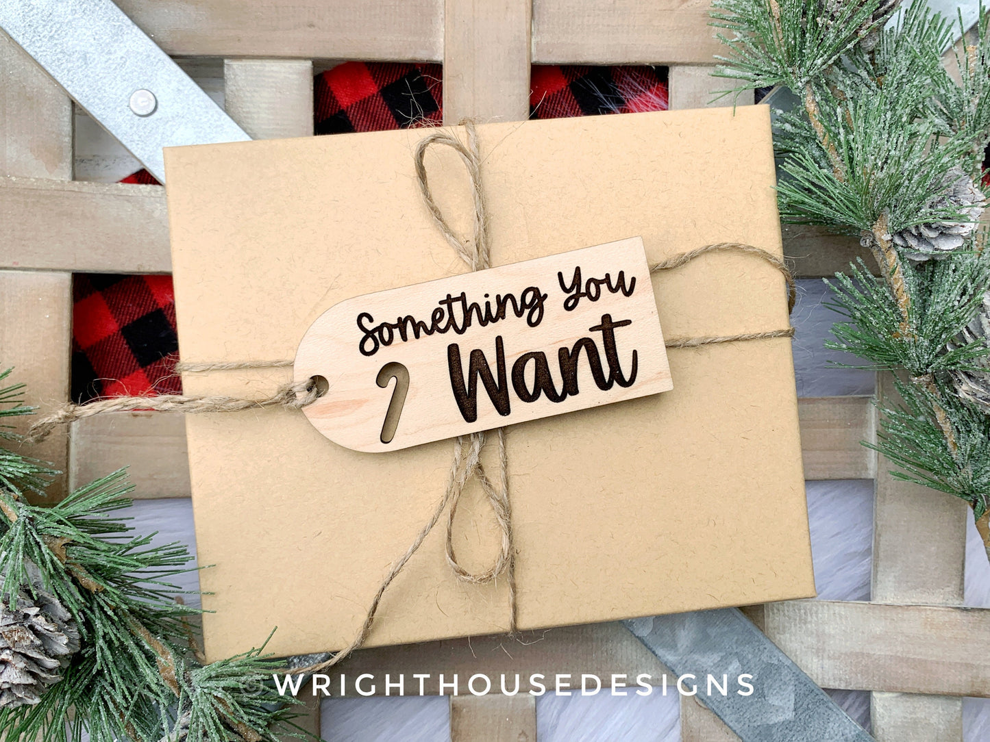 Something You Want, Need, Wear, Read, Share, Do Christmas Gift Tag Set - Wooden Engraved Present Tags For Kids - Reusable Gift Wrapping Tags - Generic or Personalized Set of 6