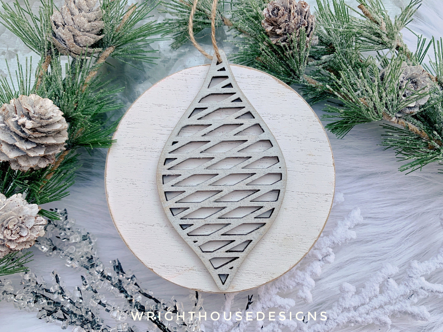 Christmas Pattern Ornament Set - Classic Tree Ornament Shapes - Gift Bag Tag Bundle - Quick Cut File For Glowforge Lasers - Digital SVG File