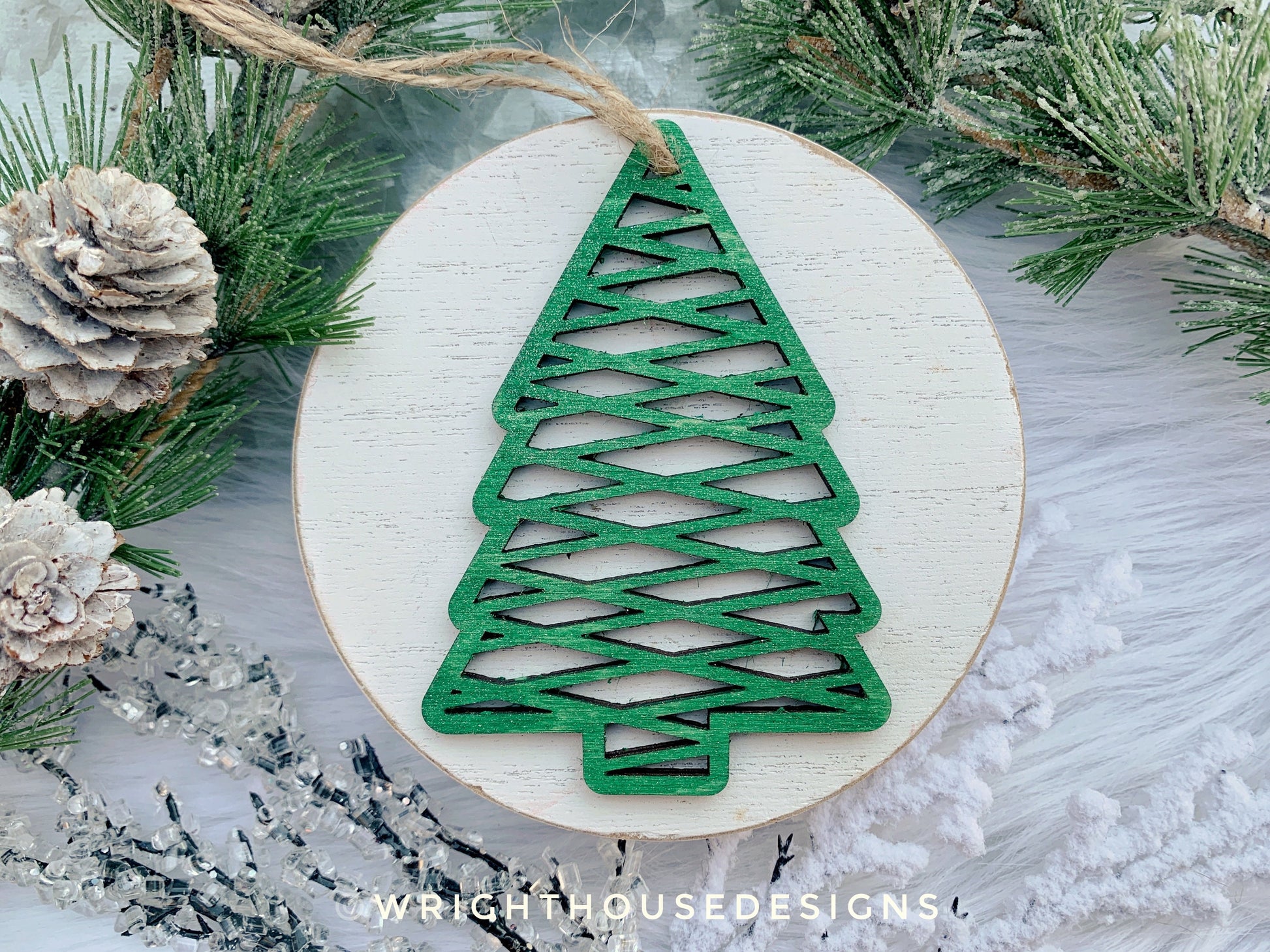 Christmas Pattern Ornament Set - Classic Tree Ornament Shapes - Gift Bag Tag Bundle - Quick Cut File For Glowforge Lasers - Digital SVG File