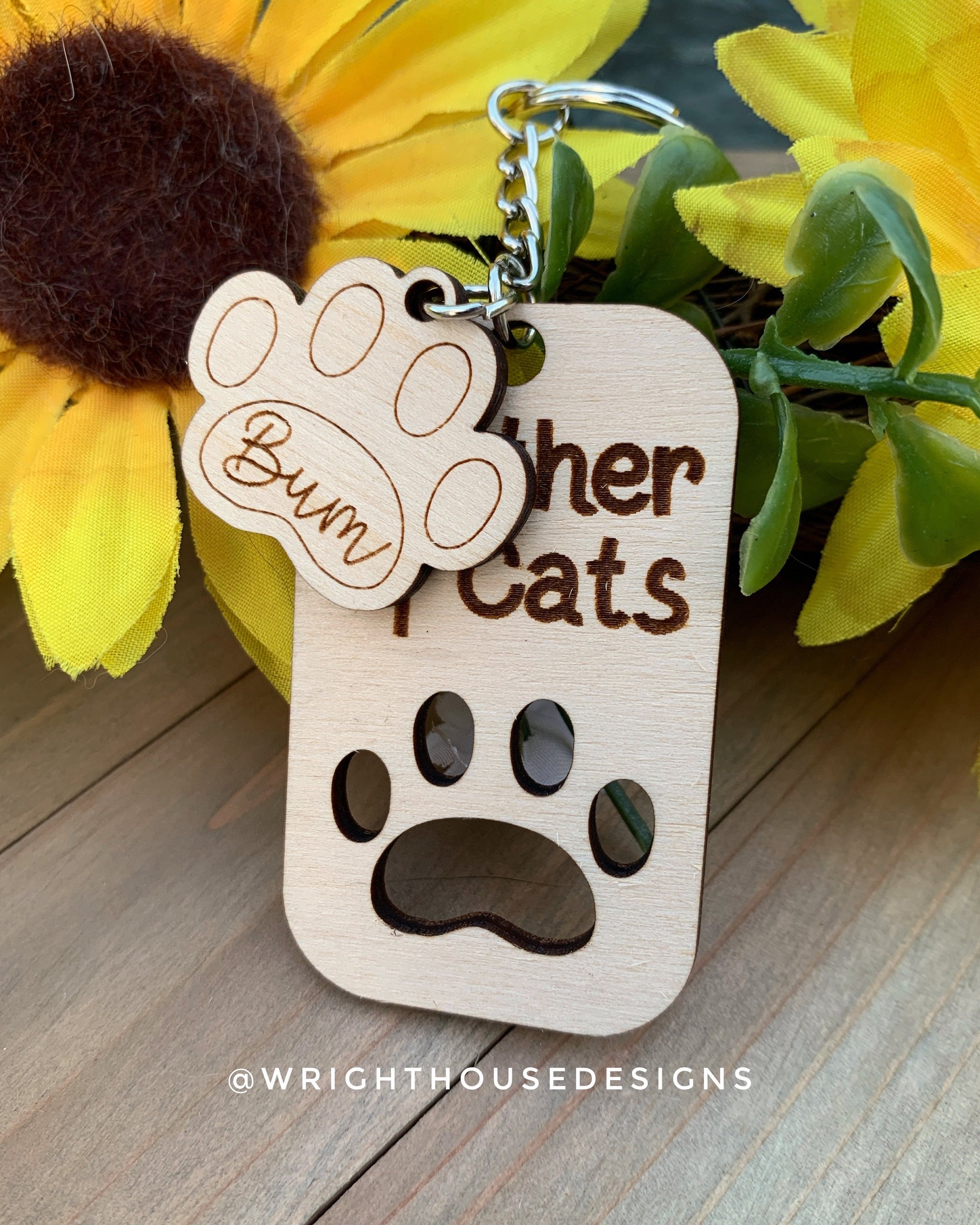 Cat and Dog Paw Keychains For Valentine's Day - Gift For Pet Lovers - Mom, Dad, Auntie, Uncle - Digital SVG Cut Files For Glowforge Lasers