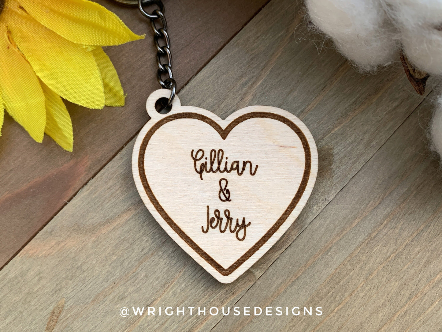 Couples Heart and Arrow Keychain Set For Valentine's Day - His and Her Personalized Gifts - Digital SVG Cut Files For Glowforge Lasers