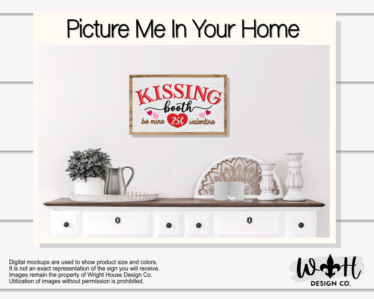 I Love You More, I Love You Most - Valentine’s Day Console Table and Coffee Bar Sign - Spring Cottagecore Seasonal Wooden Framed Wall Art