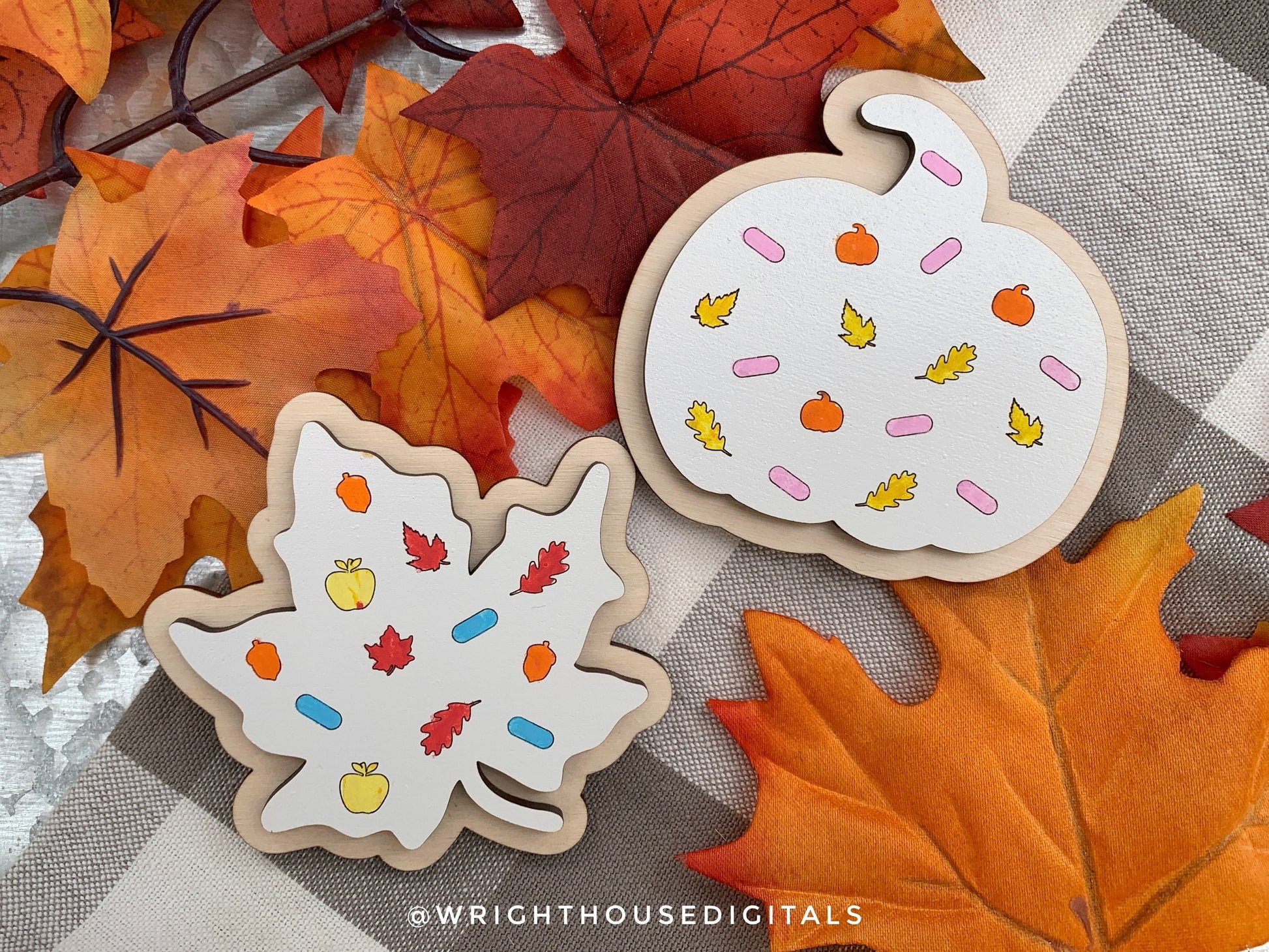 Fall Sprinkle Cookies Bundle - Seasonal Tiered Tray Decor and DIY Kits - Cut File For Glowforge Lasers - Digital SVG File