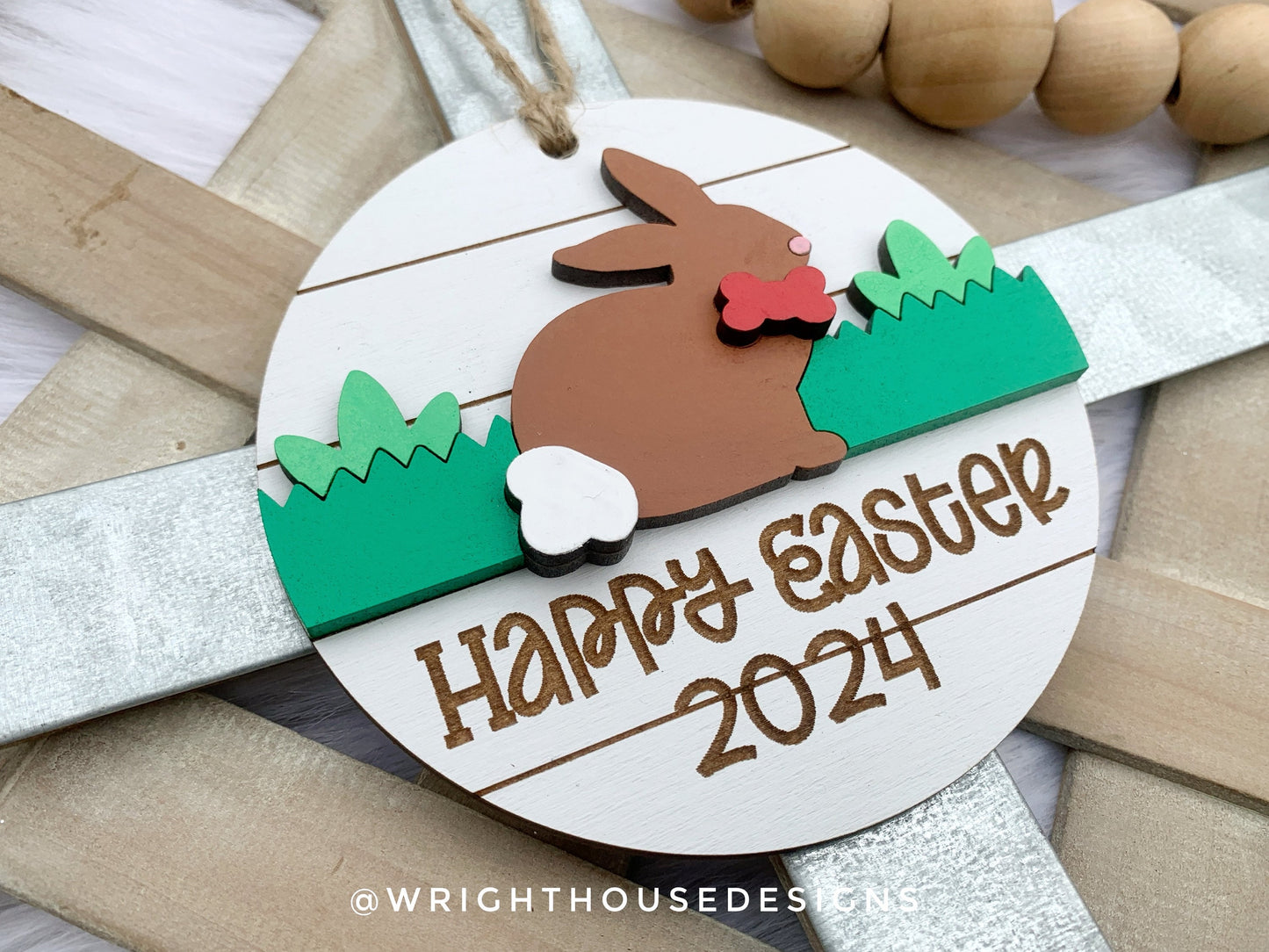 Easter Bunny Personalized Shiplap Basket Tags - Seasonal Tiered Tray Decor and DIY Kits - Cut File For Glowforge Lasers - Digital SVG File