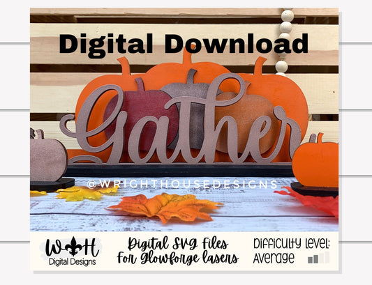 Thanksgiving Interchangeable Centerpiece - Autumn Shelf Sitter - SVG Digital Downloads - Laser Cut Files For Glowforge Lasers - Digital File