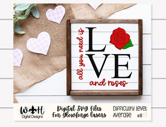 Valentine’s Day Love and Roses - Subway Coffee Bar Framed Sign - Files for Sign Making - SVG Cut File For Glowforge - Digital File