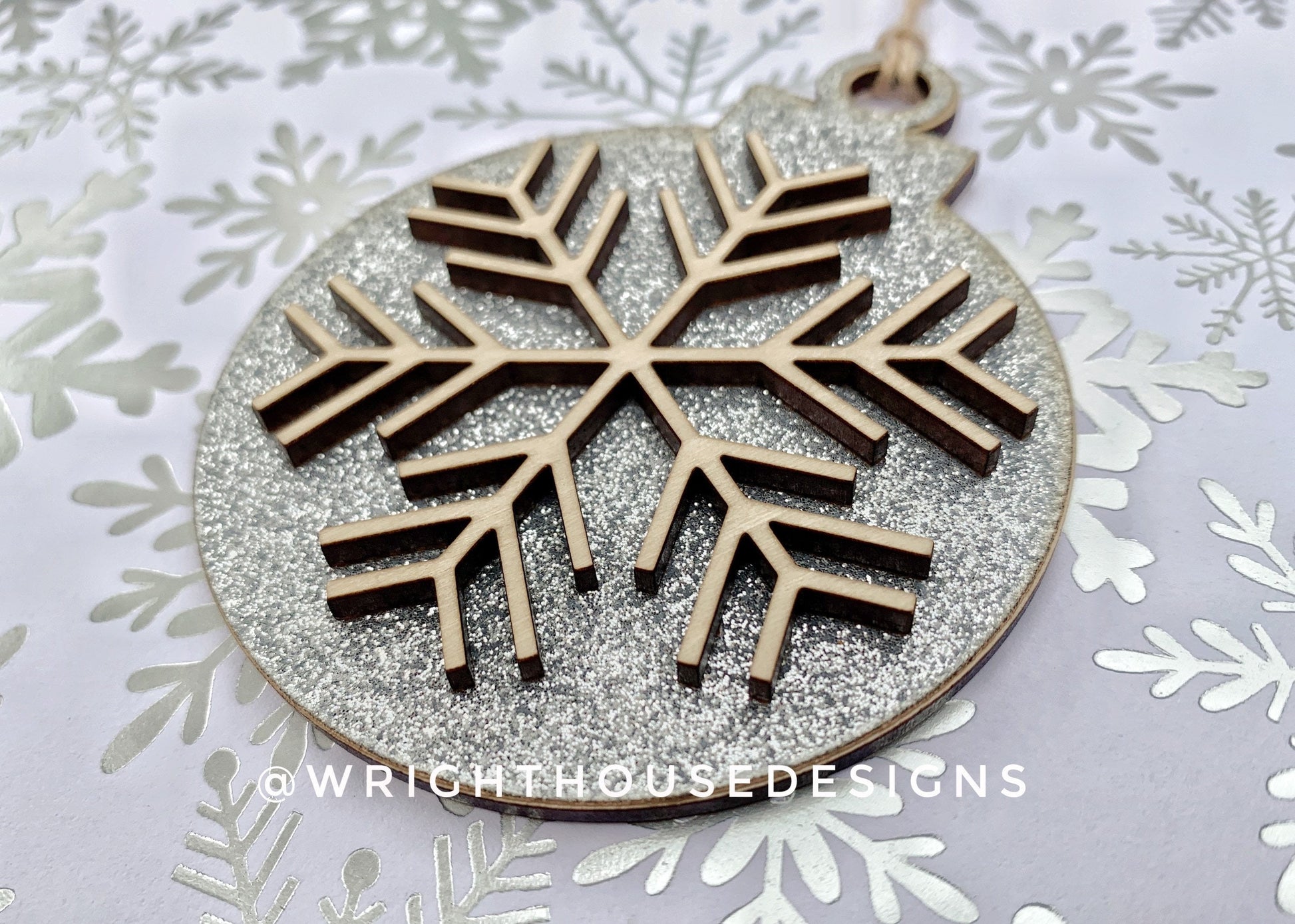 Layered Snowflake Christmas Tree Balls Set - DIY Decoupage Ornaments and Tags - Quick Cut File For Glowforge Lasers - Digital SVG File