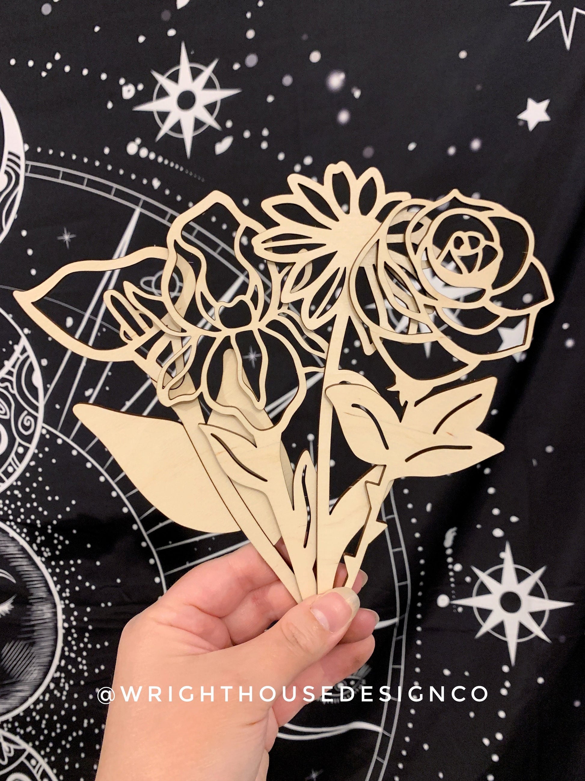 Full Laser Cut Flower Bundle - Simple Diy Florals For Bouquets - Files for Sign Making - SVG Cut File For Glowforge - Digital File