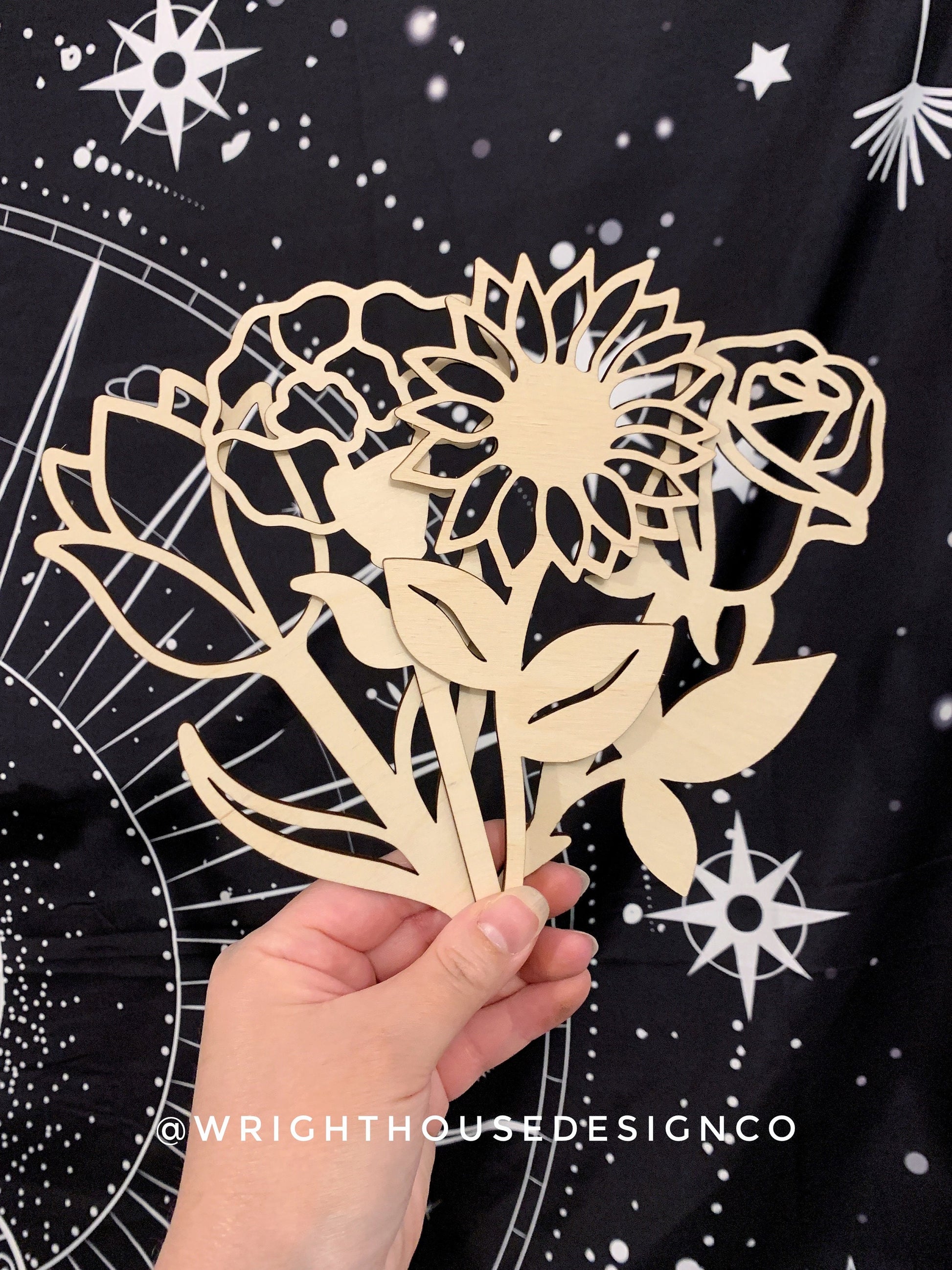 Full Laser Cut Flower Bundle - Simple Diy Florals For Bouquets - Files for Sign Making - SVG Cut File For Glowforge - Digital File