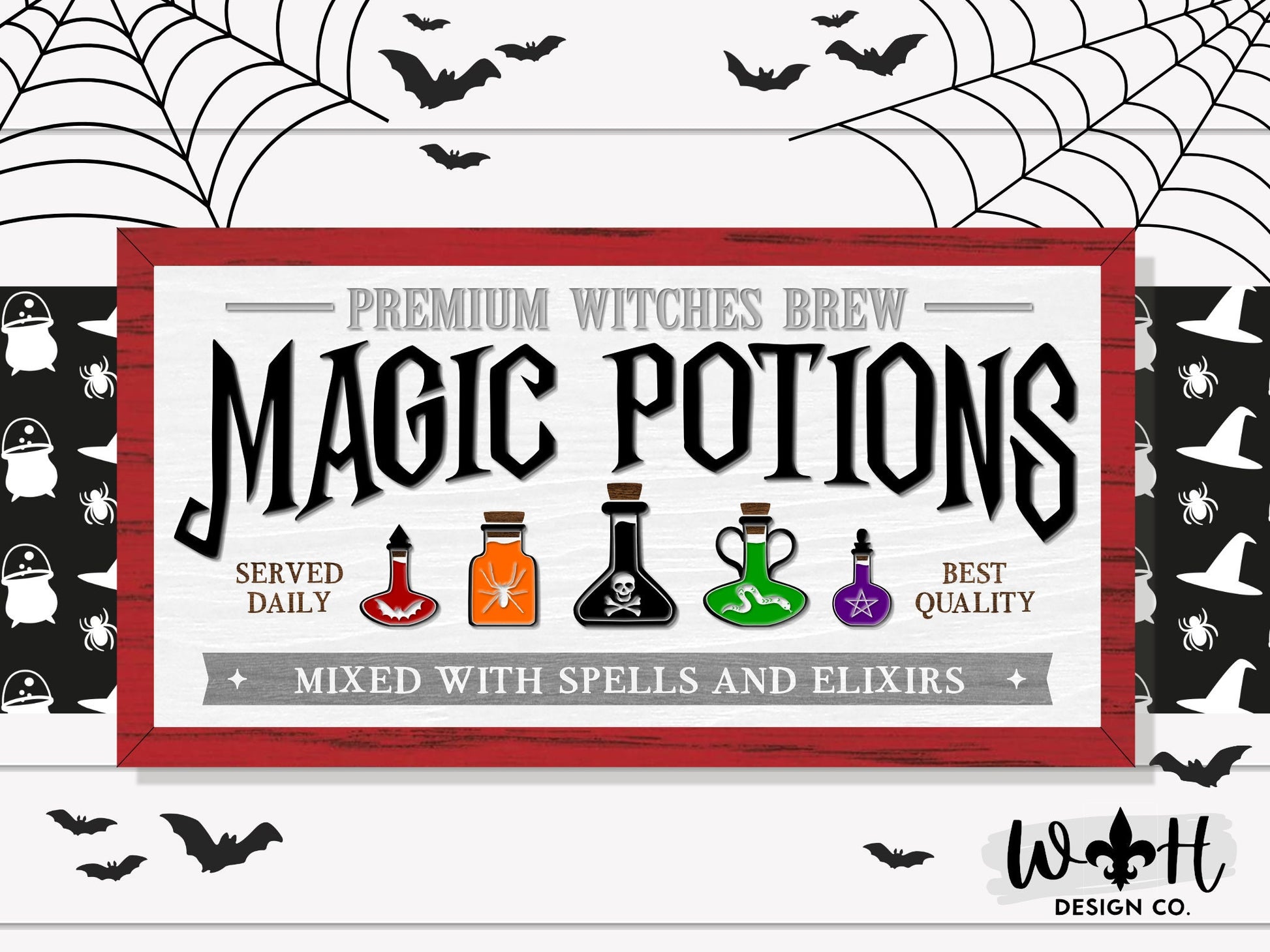 Premium Witches Brew Magic Potions - Halloween Goth Room Decor - Seasonal Coffee Bar Sign - Dark Academia - Witchy Cottagecore Wall Art