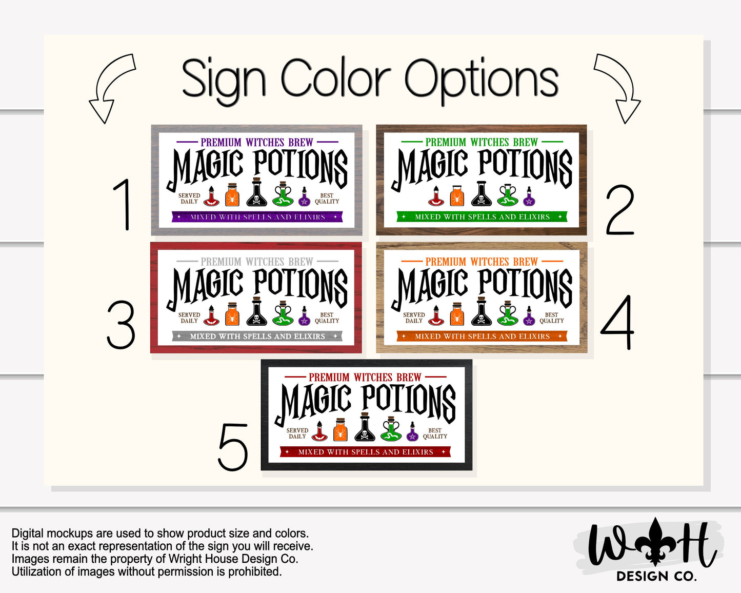 Premium Witches Brew Magic Potions - Halloween Goth Room Decor - Seasonal Coffee Bar Sign - Dark Academia - Witchy Cottagecore Wall Art