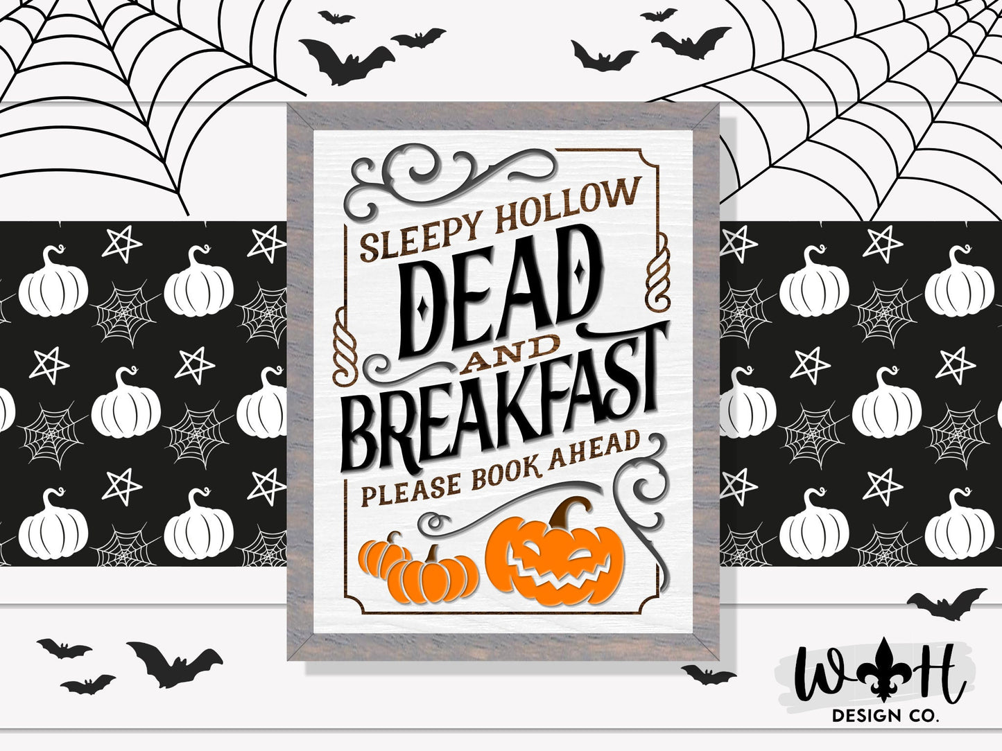 Sleepy Hollow Dead and Breakfast - Witchy Wall Sign - Halloween Pumpkin Coffee Bar Sign - Dark Academia Home Decor - Seasonal Goth Wall Art