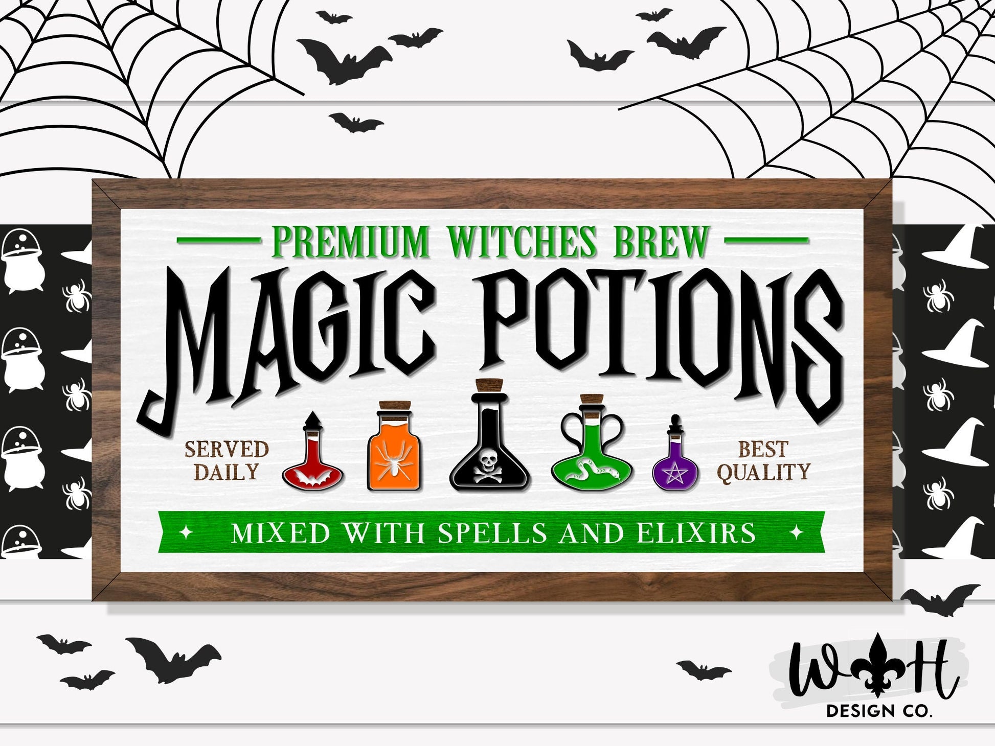 Premium Witches Brew Magic Potions - Halloween Goth Room Decor - Seasonal Coffee Bar Sign - Dark Academia - Witchy Cottagecore Wall Art