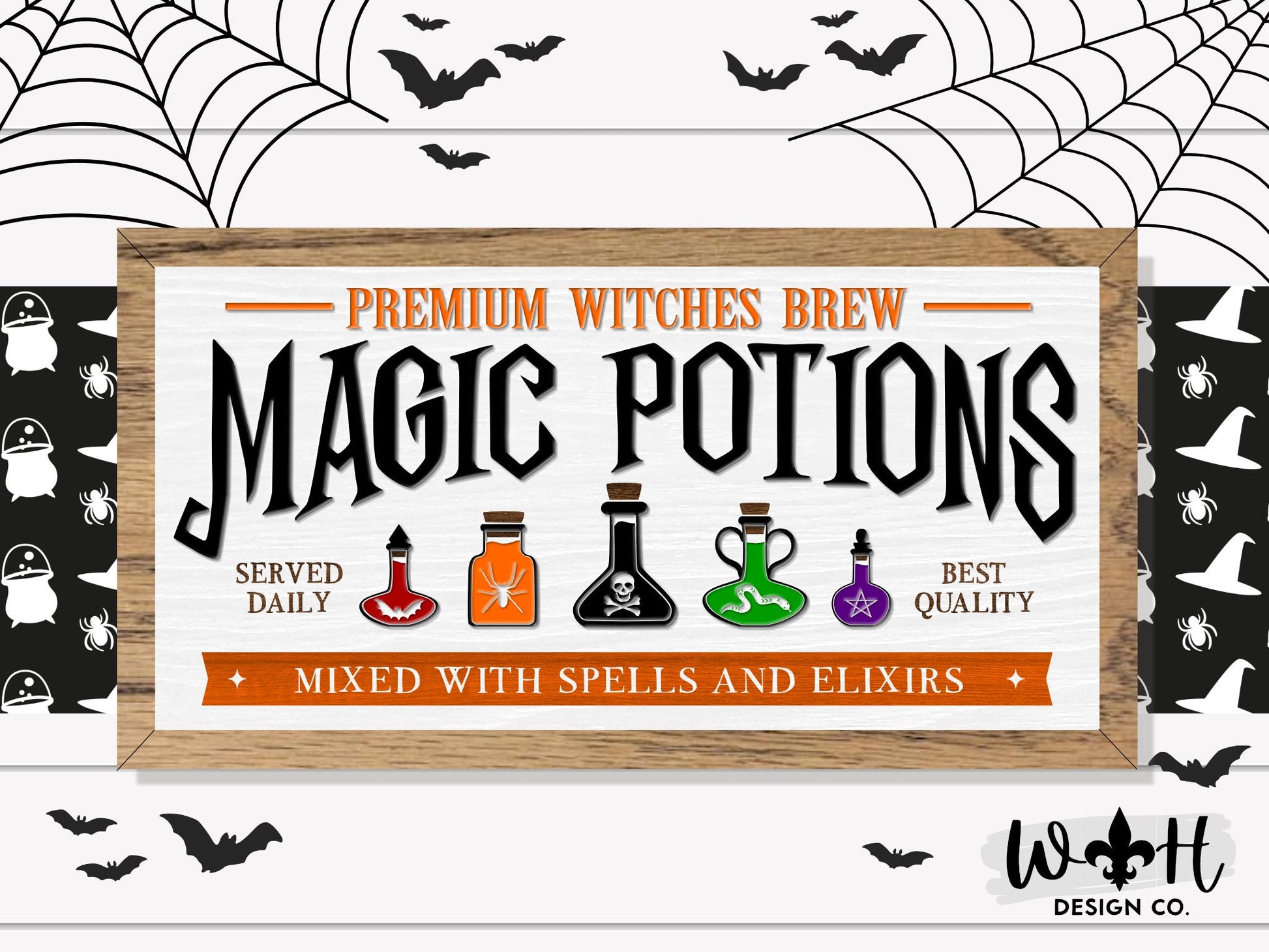 Premium Witches Brew Magic Potions - Halloween Goth Room Decor - Seasonal Coffee Bar Sign - Dark Academia - Witchy Cottagecore Wall Art