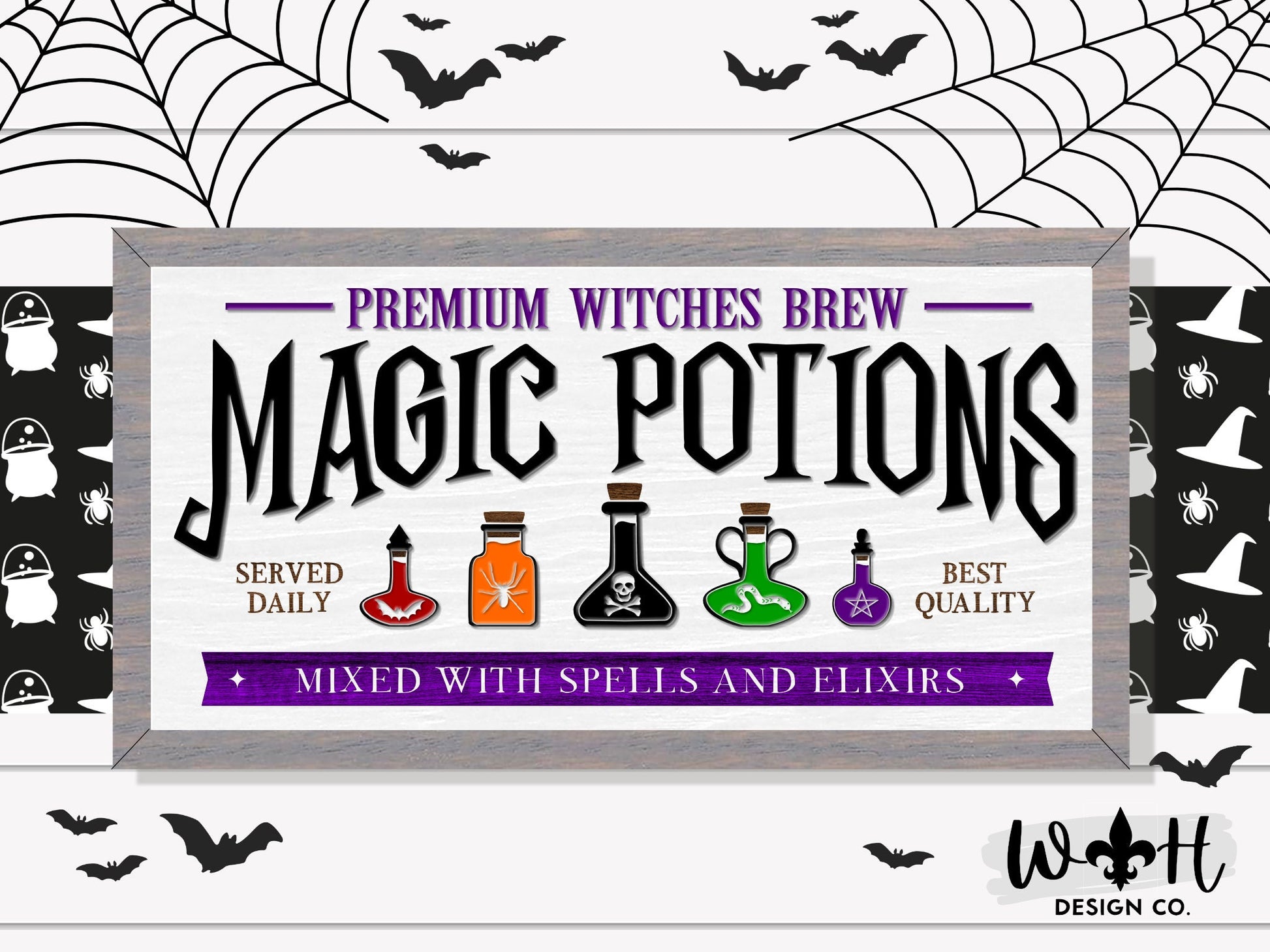 Premium Witches Brew Magic Potions - Halloween Goth Room Decor - Seasonal Coffee Bar Sign - Dark Academia - Witchy Cottagecore Wall Art