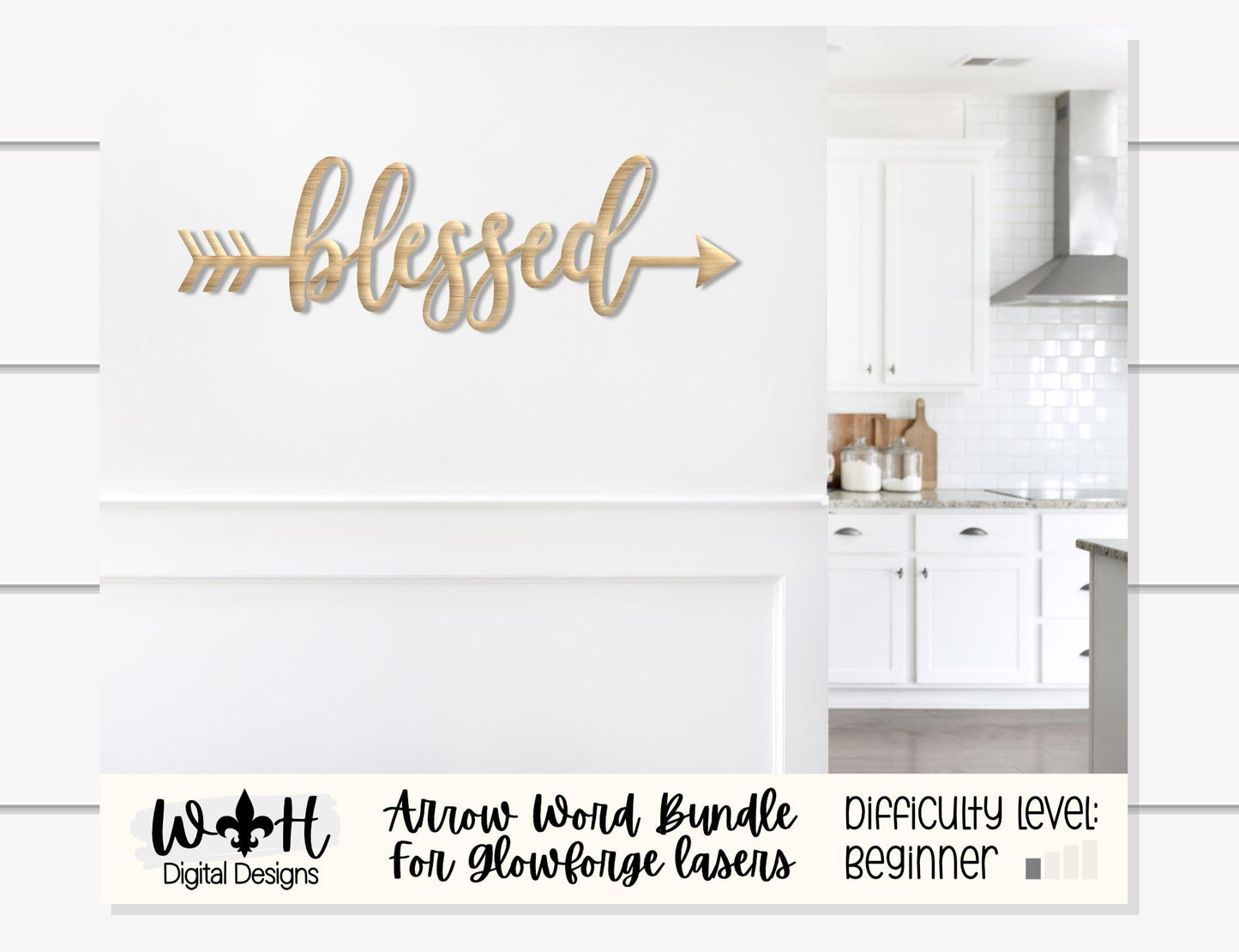 Thankful, Blessed, Grateful - Welded Arrow Words - Files for Sign Making - SVG Cut File For Glowforge - Digital File