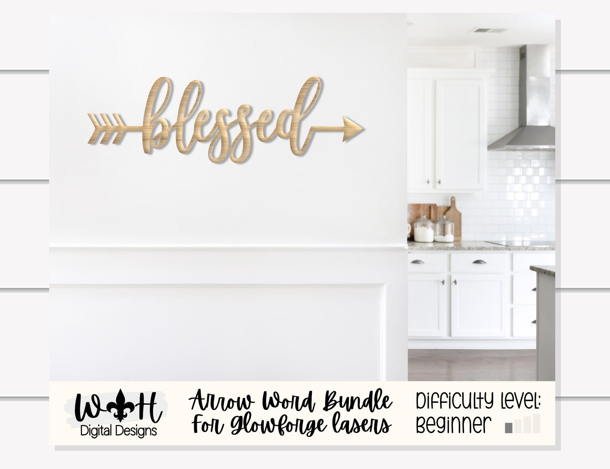 Thankful, Blessed, Grateful - Welded Arrow Words - Files for Sign Making - SVG Cut File For Glowforge - Digital File