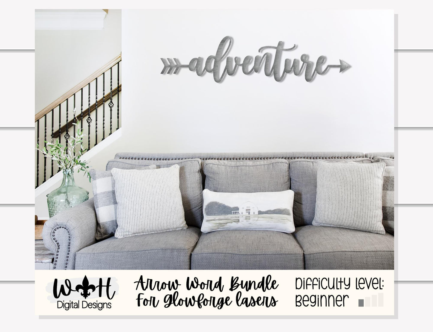 Wanderlust, Adventure, Traveler - Welded Arrow Words - Files for Sign Making - SVG Cut File For Glowforge - Digital File