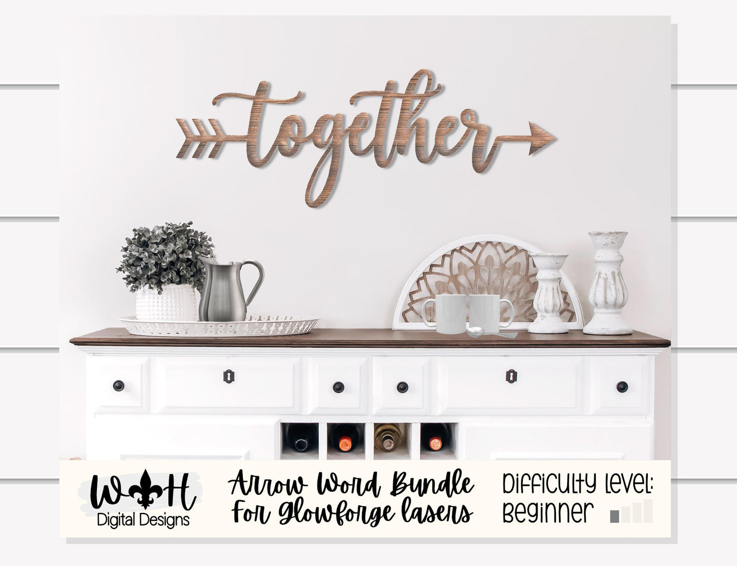 Thankful, Gather, Together - Welded Arrow Words - Files for Sign Making - SVG Cut File For Glowforge - Digital File