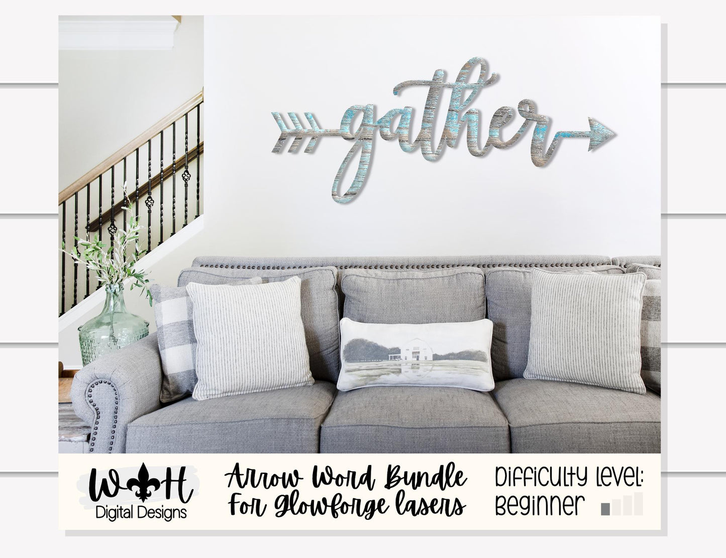 Thankful, Gather, Together - Welded Arrow Words - Files for Sign Making - SVG Cut File For Glowforge - Digital File