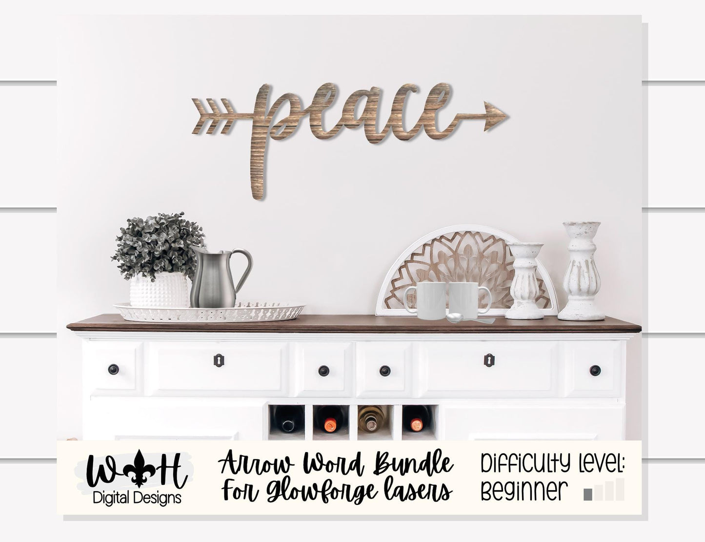 Peace, Love, Happiness - Welded Arrow Words - Files for Sign Making - SVG Cut File For Glowforge - Digital File