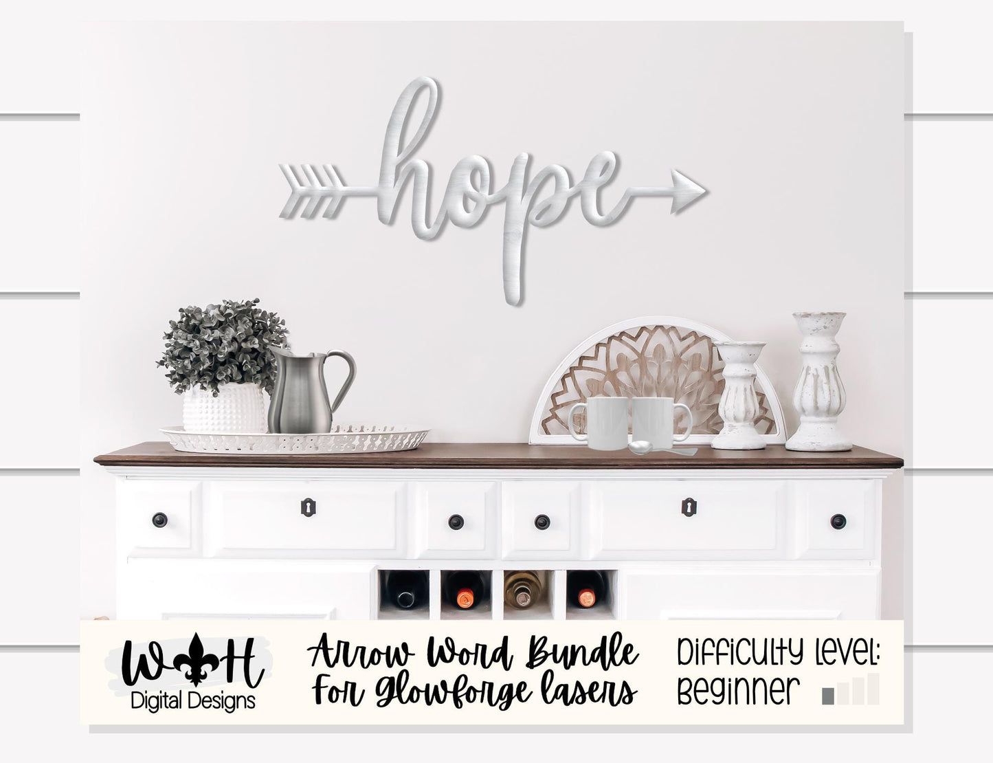 Faith, Hope, Trust - Welded Arrow Words - Files for Sign Making - SVG Cut File For Glowforge - Digital File