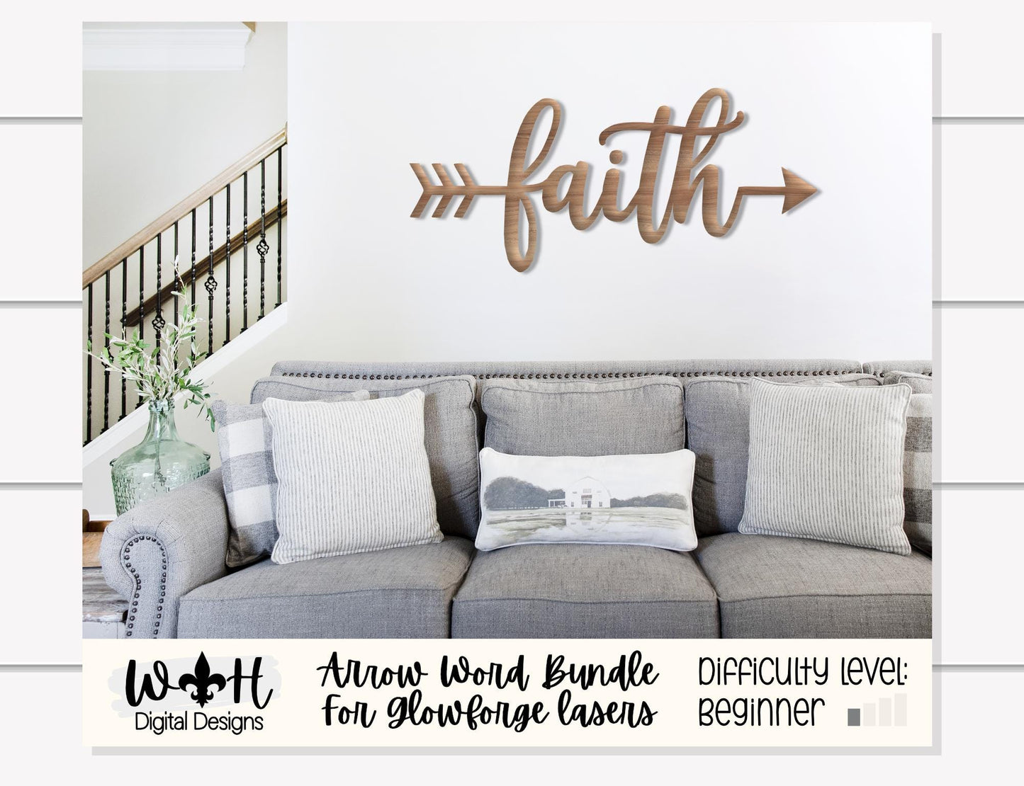 Faith, Hope, Trust - Welded Arrow Words - Files for Sign Making - SVG Cut File For Glowforge - Digital File