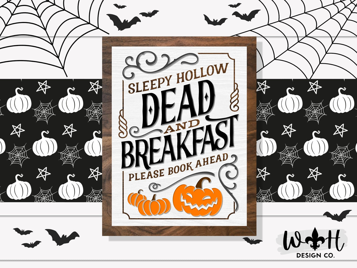 Sleepy Hollow Dead and Breakfast - Witchy Wall Sign - Halloween Pumpkin Coffee Bar Sign - Dark Academia Home Decor - Seasonal Goth Wall Art