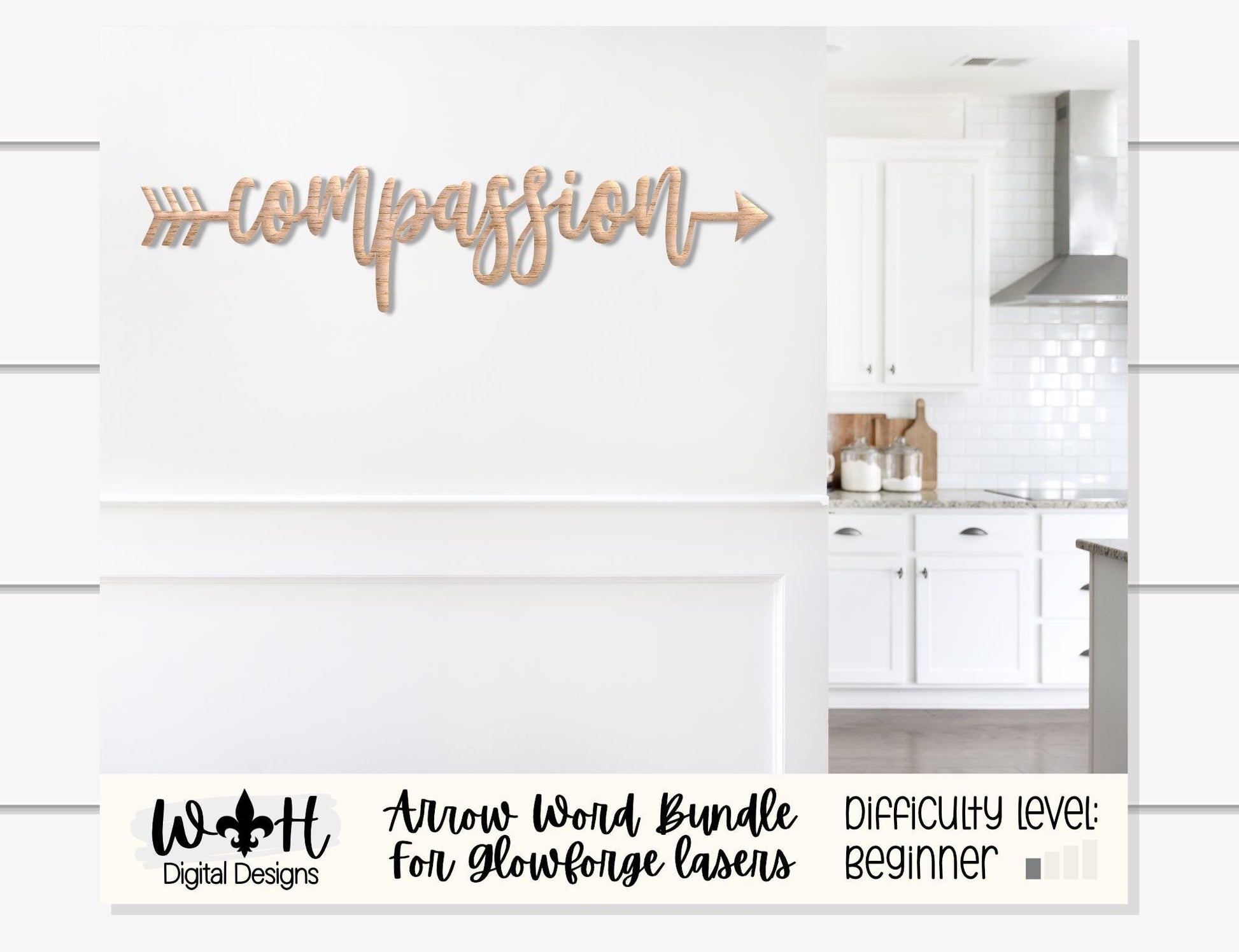 Compassion, Kindness, Respect - Welded Arrow Words - Files for Sign Making - SVG Cut File For Glowforge - Digital File