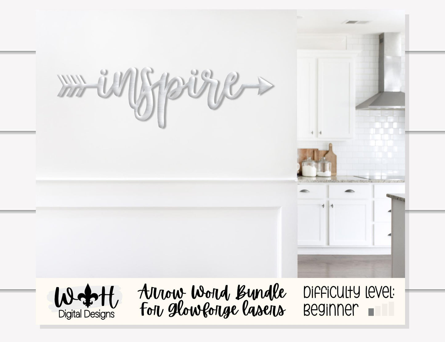 Teach, Love, Inspire - Welded Arrow Words - Files for Sign Making - SVG Cut File For Glowforge - Digital File