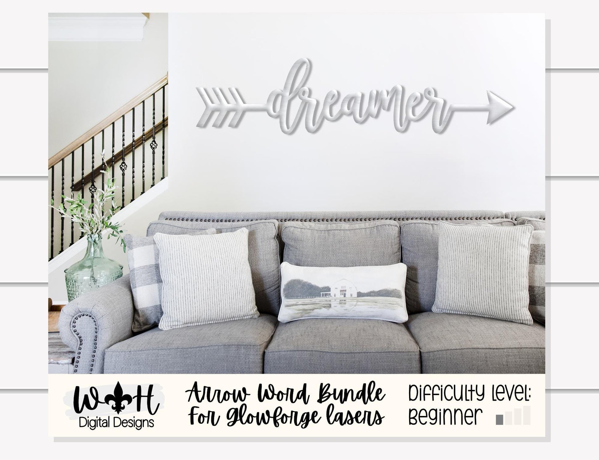 Dreamer, Maker, Creator - Welded Arrow Words - Files for Sign Making - SVG Cut File For Glowforge - Digital File