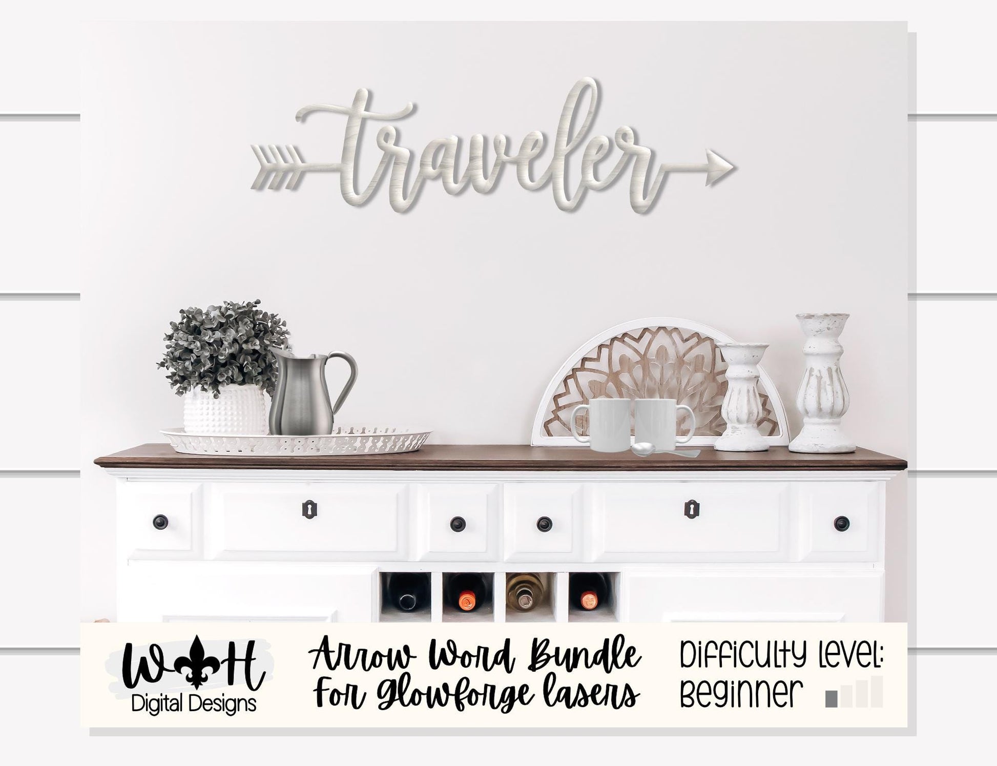 Wanderlust, Adventure, Traveler - Welded Arrow Words - Files for Sign Making - SVG Cut File For Glowforge - Digital File