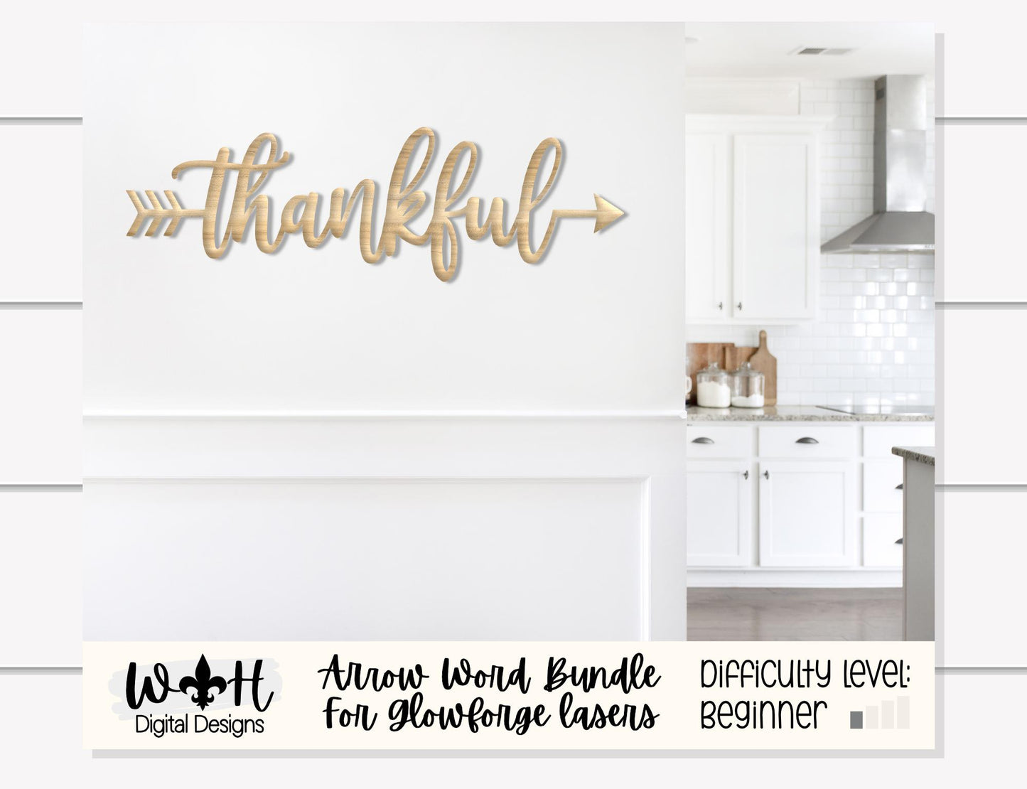 Thankful, Gather, Together - Welded Arrow Words - Files for Sign Making - SVG Cut File For Glowforge - Digital File