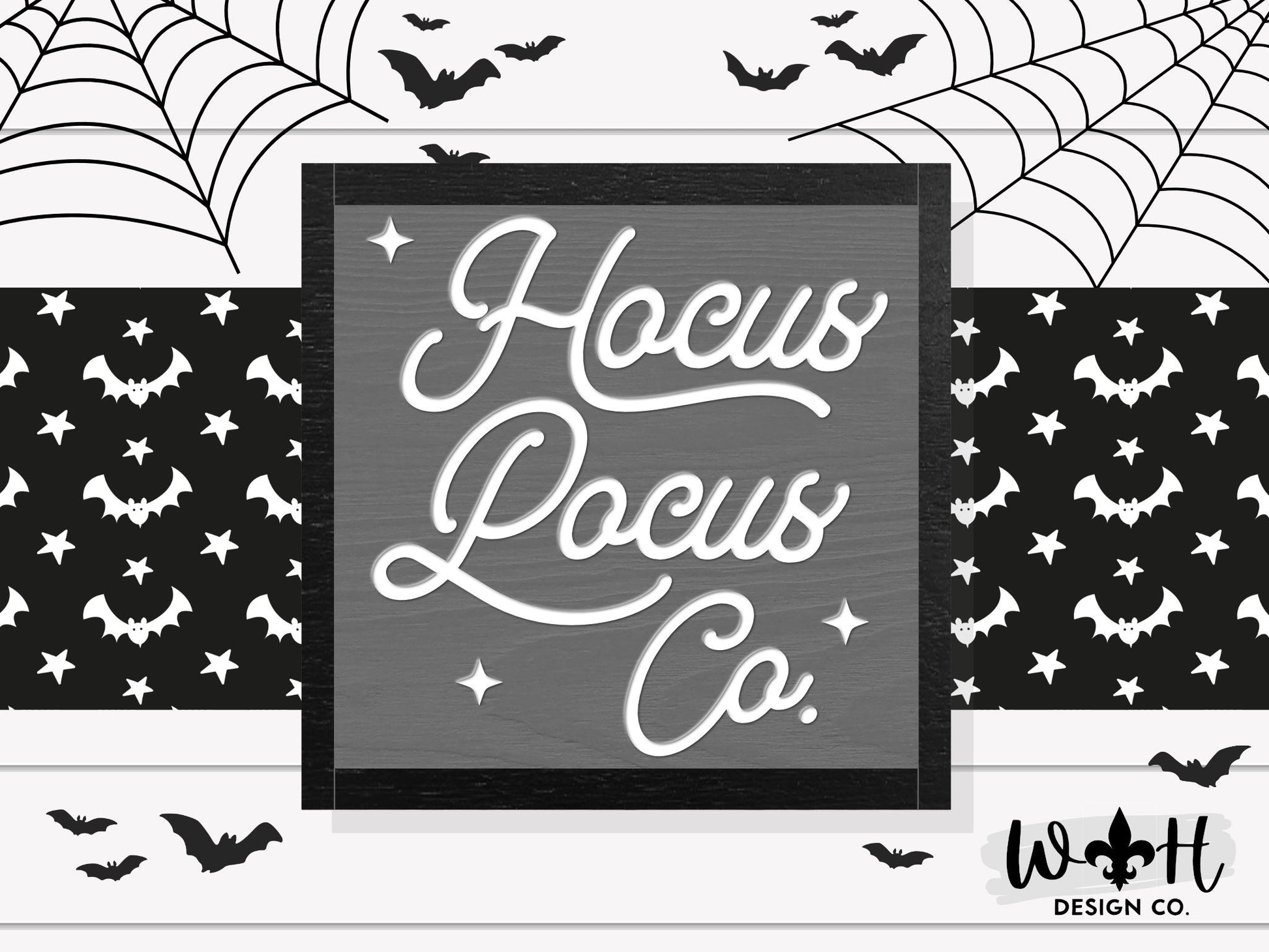 Hocus Pocus Co - Modern Farmhouse Halloween Frame Sign - Rustic Fall Mantel Decor - Coffee Bar Sign - Witchy Wall Art - Entryway Decor