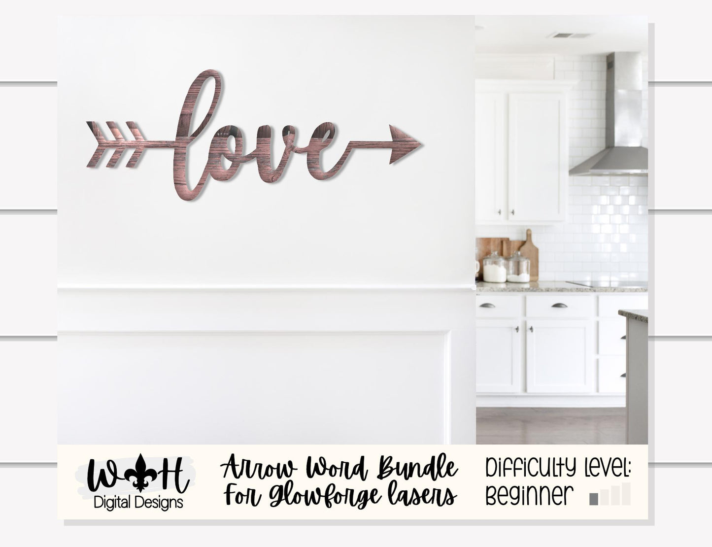 Harmony, Peace, Love - Welded Arrow Words - Files for Sign Making - SVG Cut File For Glowforge - Digital File