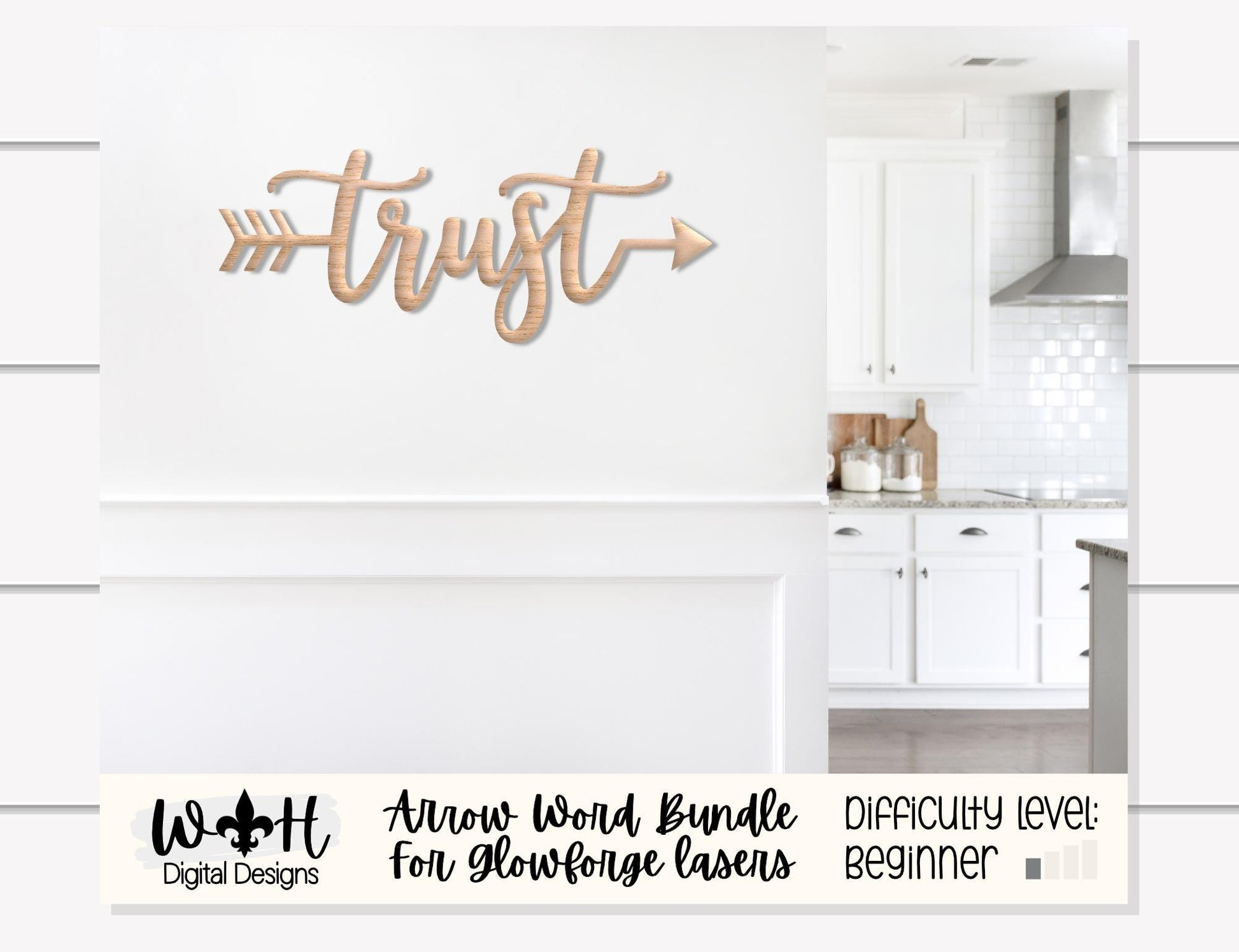 Faith, Hope, Trust - Welded Arrow Words - Files for Sign Making - SVG Cut File For Glowforge - Digital File