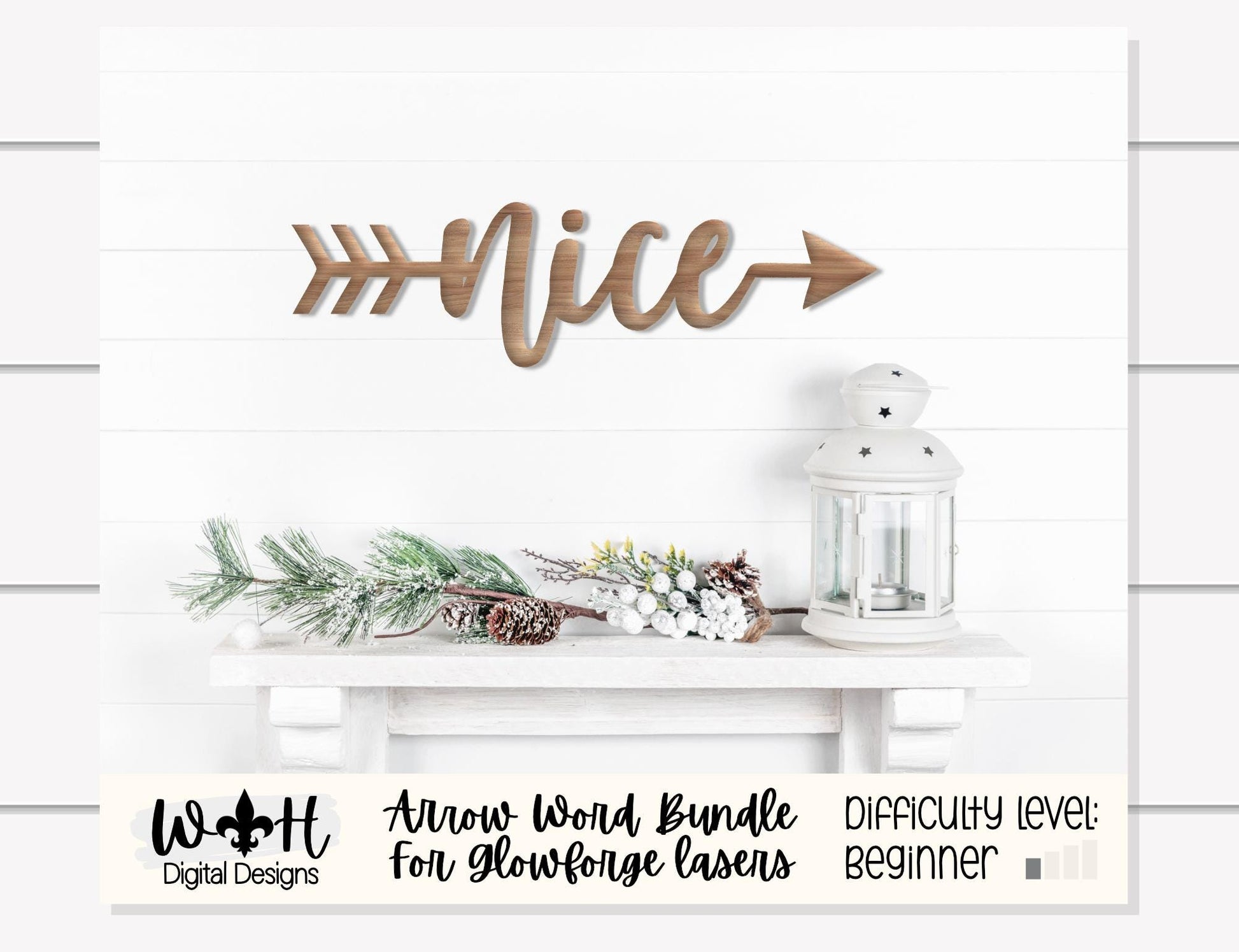 Santa, Ho Ho Ho, Naughty, Nice Christmas Arrows - Place Settings Bundle - Files for Sign Making - SVG Cut File For Glowforge - Digital File