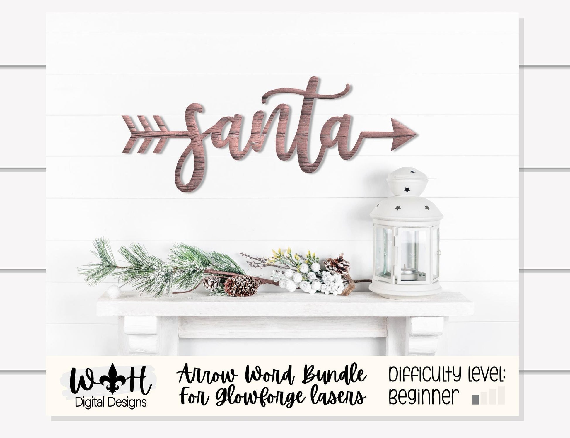 Santa, Ho Ho Ho, Naughty, Nice Christmas Arrows - Place Settings Bundle - Files for Sign Making - SVG Cut File For Glowforge - Digital File