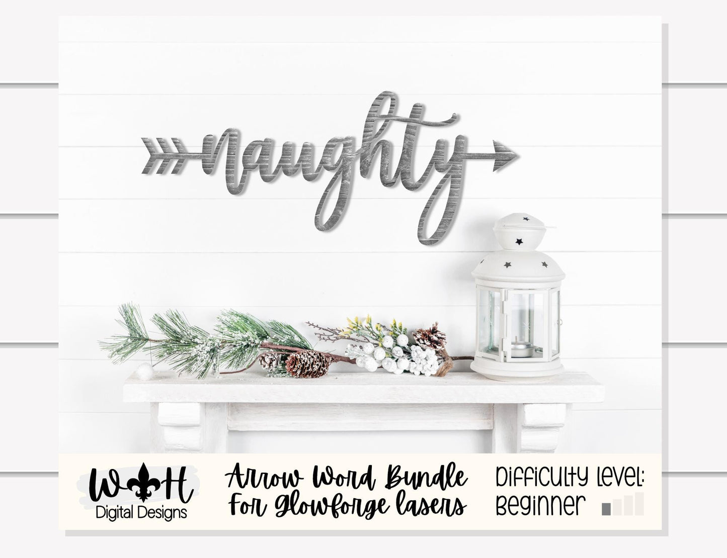 Santa, Ho Ho Ho, Naughty, Nice Christmas Arrows - Place Settings Bundle - Files for Sign Making - SVG Cut File For Glowforge - Digital File