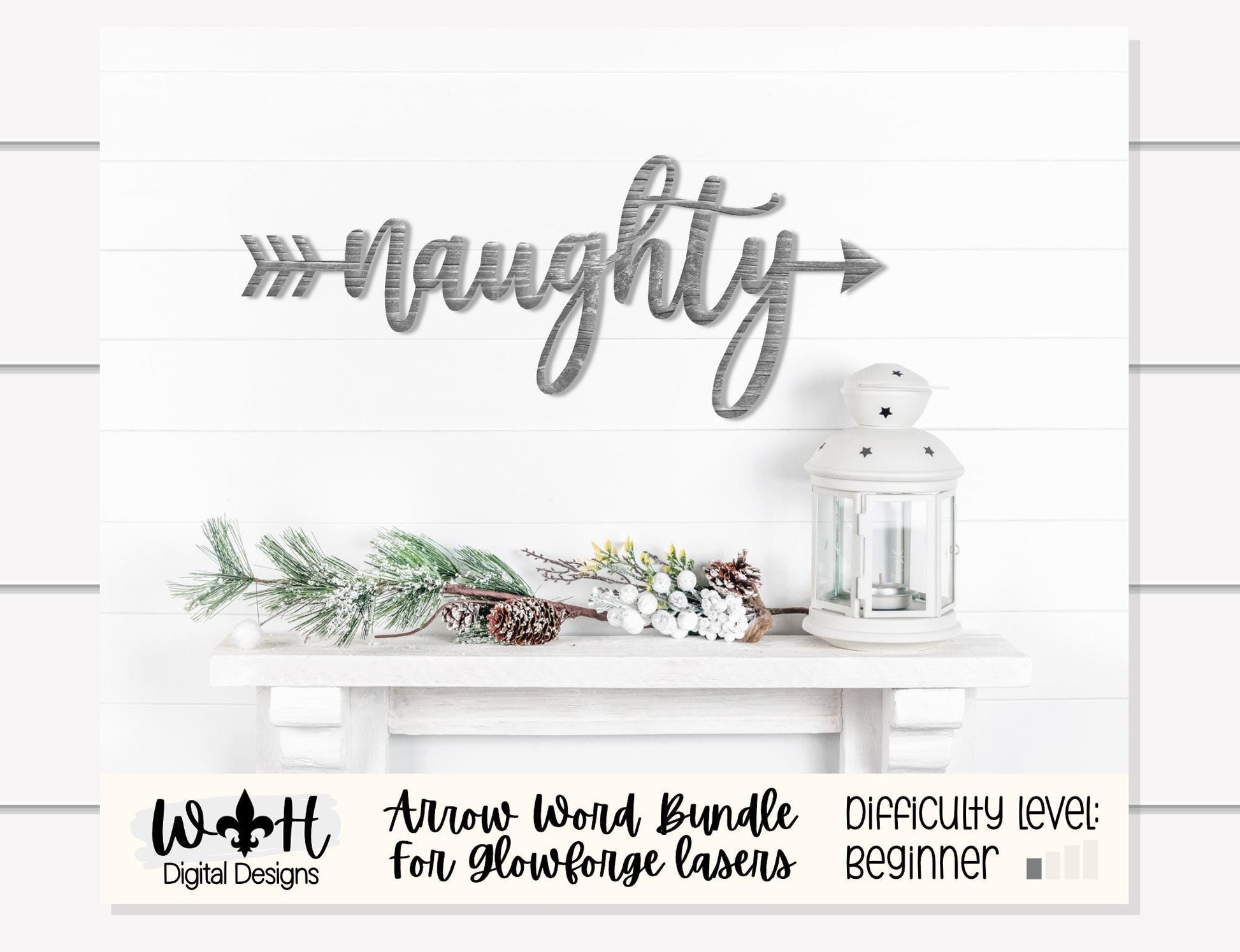 Santa, Ho Ho Ho, Naughty, Nice Christmas Arrows - Place Settings Bundle - Files for Sign Making - SVG Cut File For Glowforge - Digital File