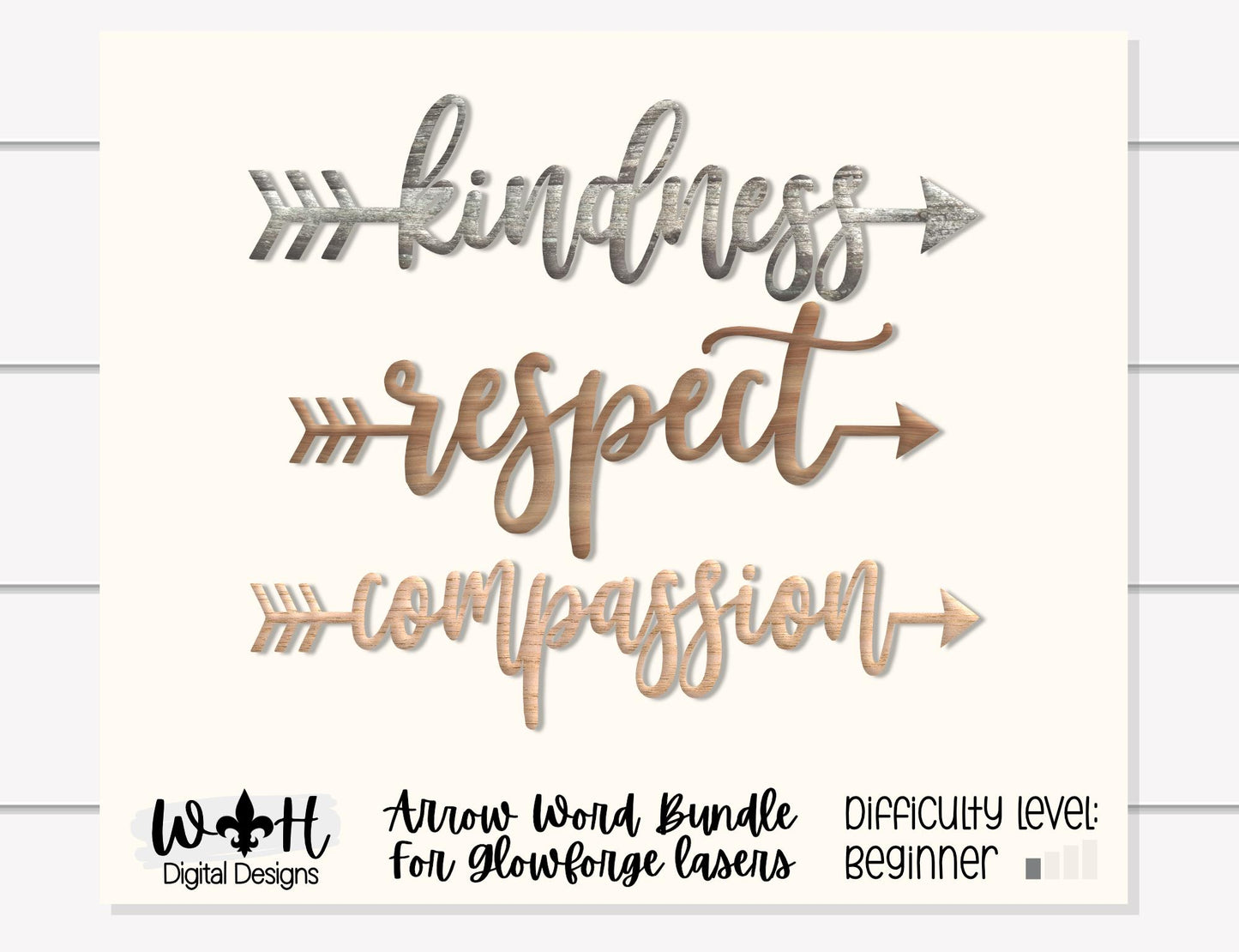 Compassion, Kindness, Respect - Welded Arrow Words - Files for Sign Making - SVG Cut File For Glowforge - Digital File
