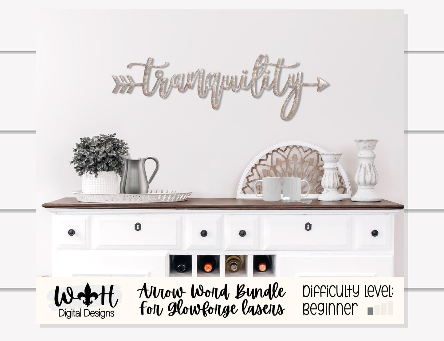 Zenful Peaceful Tranquil - Welded Arrow Words - Files for Sign Making - SVG Cut File For Glowforge - Digital File