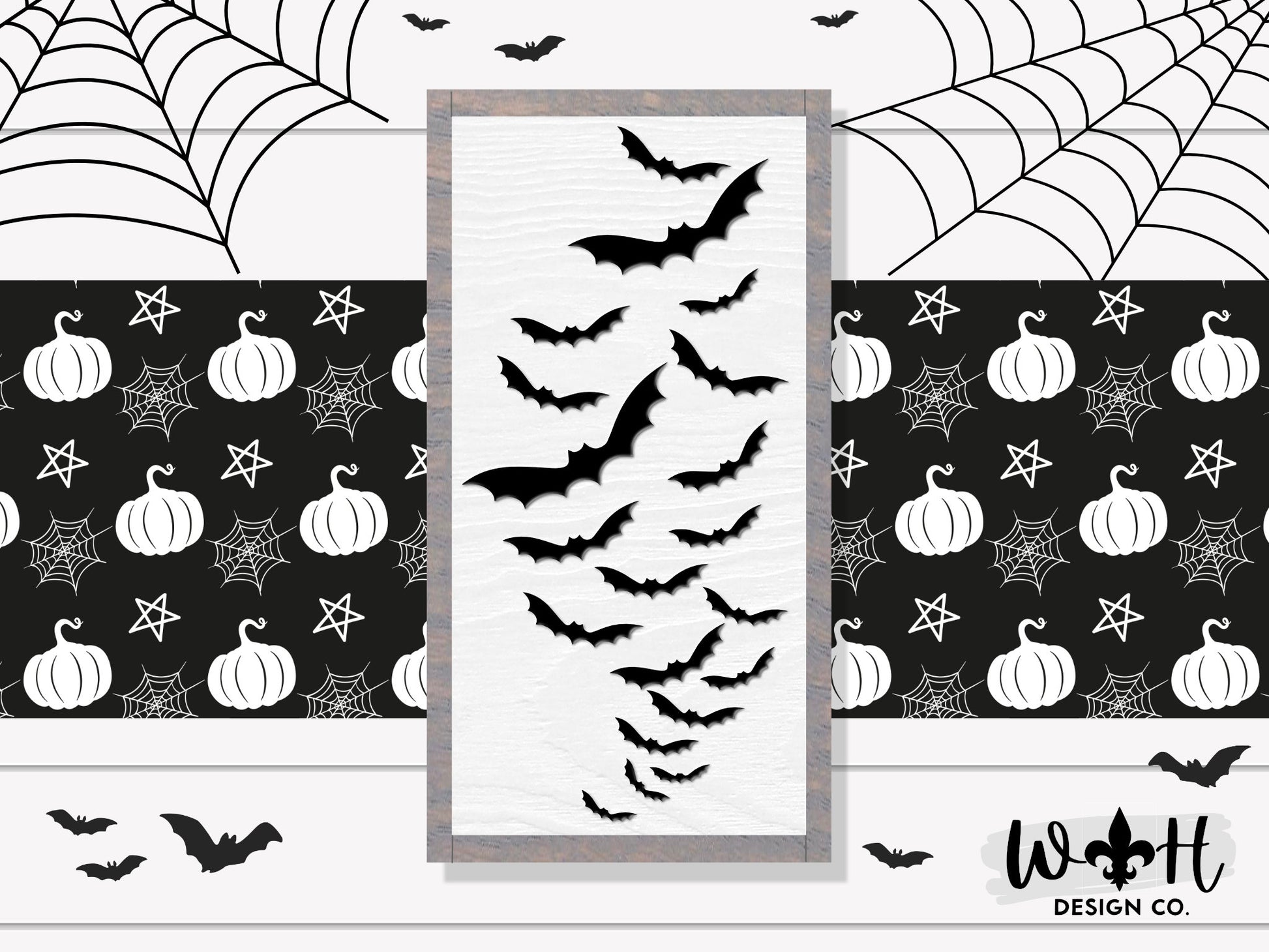 Swarming Bat Wood Sign - Spooky Halloween Farmhouse Frame Sign - Witchy Mantel Decor - Coffee Bar Sign - Home and Entryway - Goth Wall Art